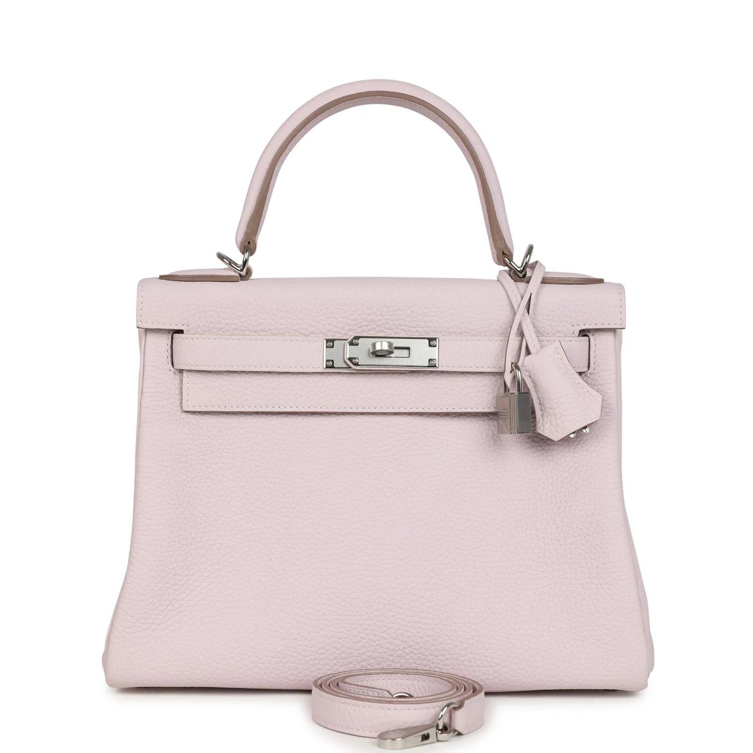 Hermes Kelly Retourne 28 Mauve Pale Clemence Palladium Hardware