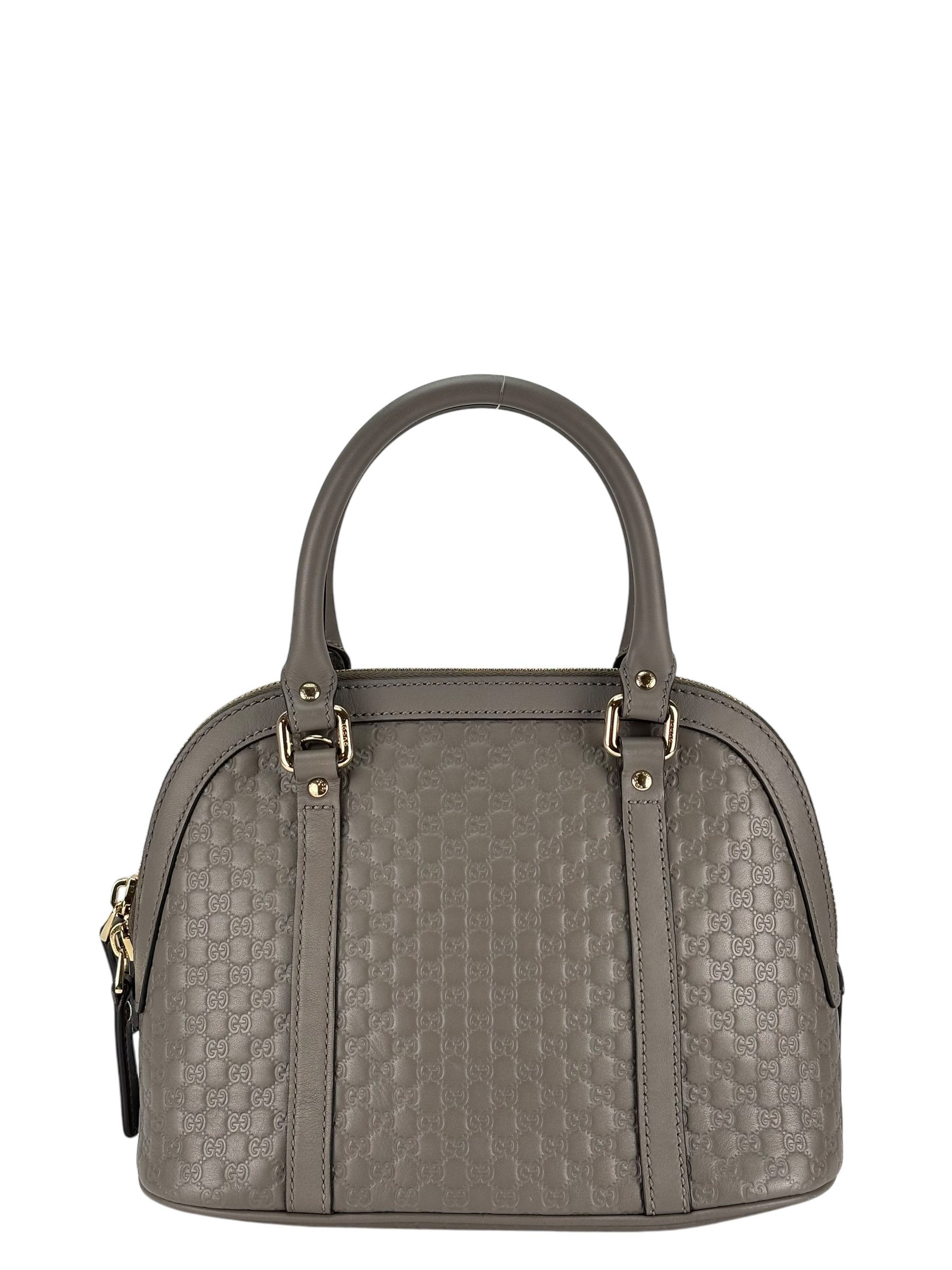GUCCI - Grey Calfskin Mini Microguccissima Dome Bag