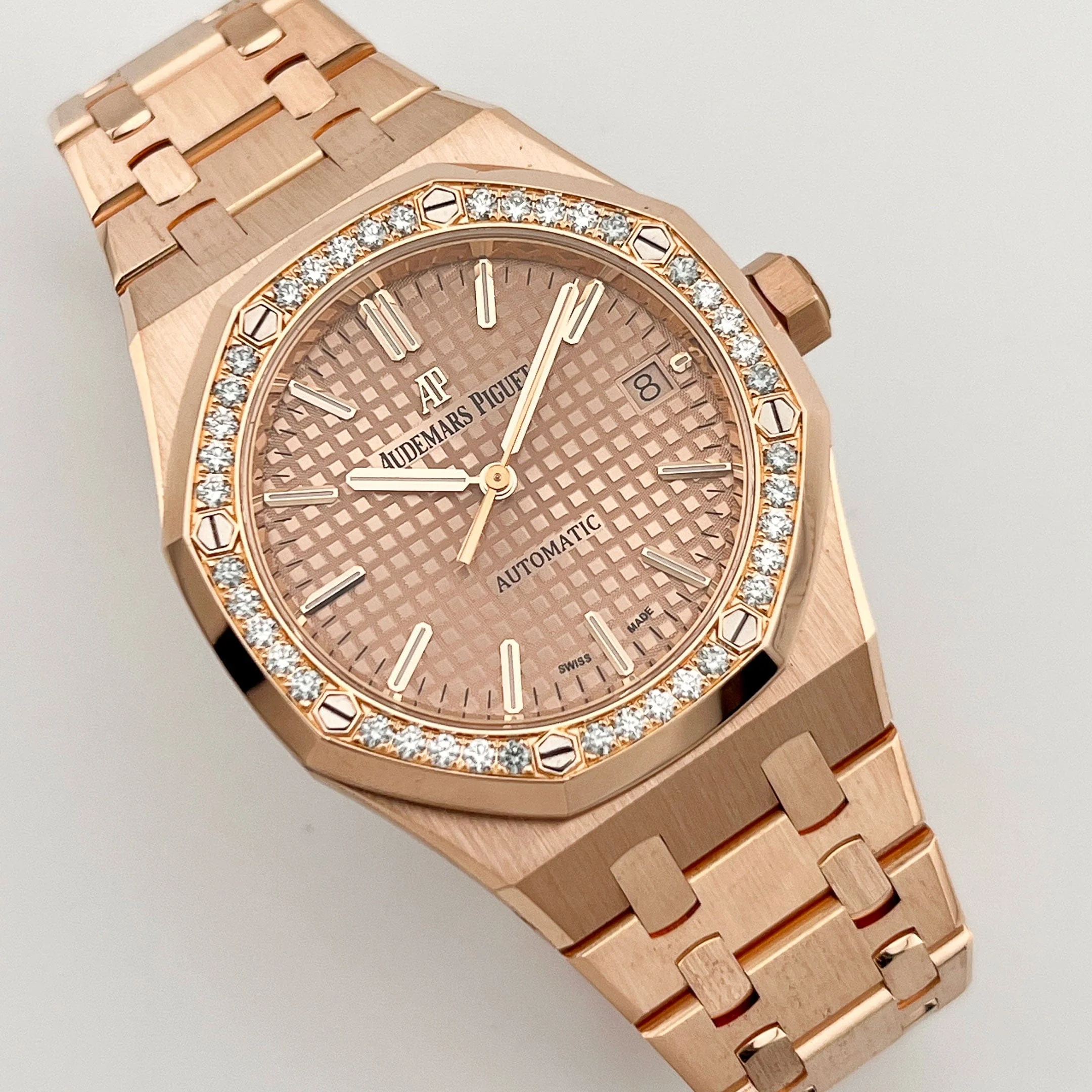 Audemars Piguet Royal Oak Selfwinding 15451OR.ZZ.1256OR.03 'Ladies' Rose Gold Diamond Bezel
