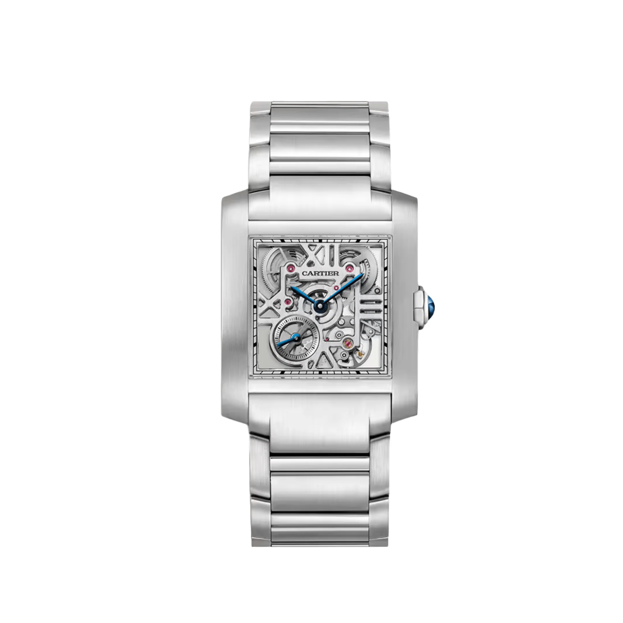 Cartier Tank Francaise Large WHTA0025 Stainless Steel Skeleton Dial