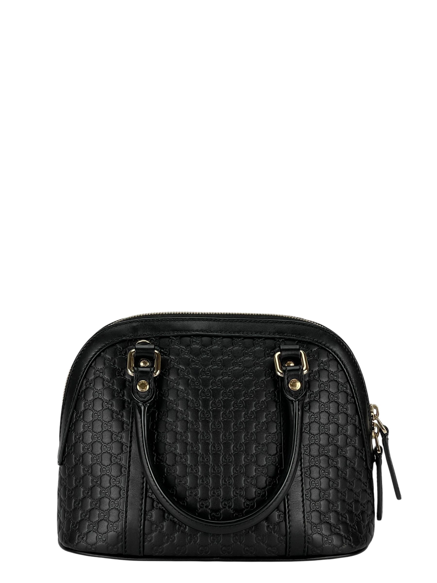 GUCCI - Micro GG Cima Dome Tote Bag Black Calfskin