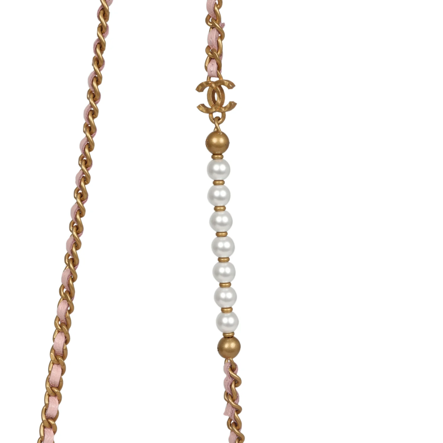 Chanel Small CC Vanity Case Light Pink Caviar Faux Pearls Brushed Gold Hardware