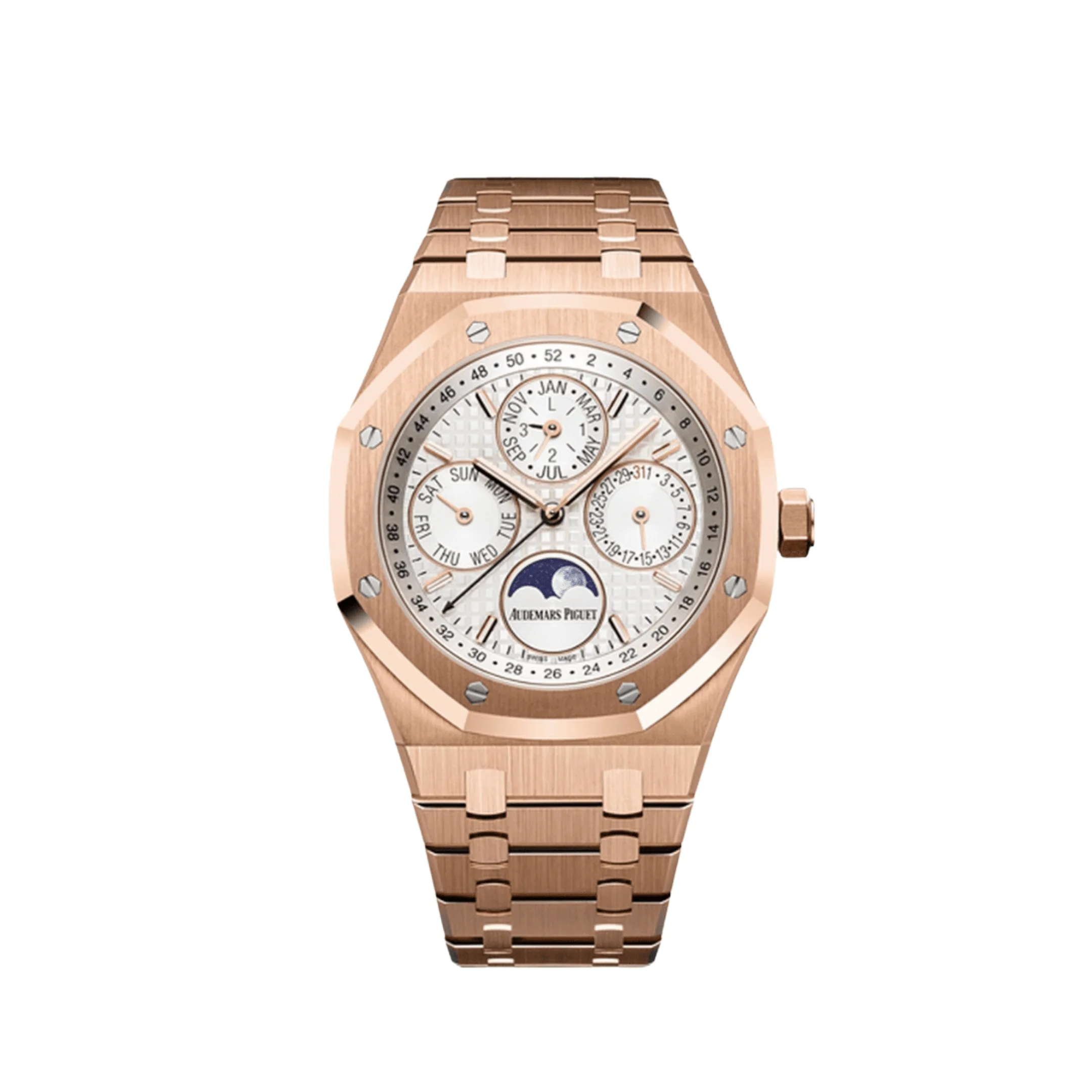 Audemars Piguet Royal Oak Perpetual Calendar 26574OR.OO.1220OR.01 Rose Gold Silver Dial (2021)