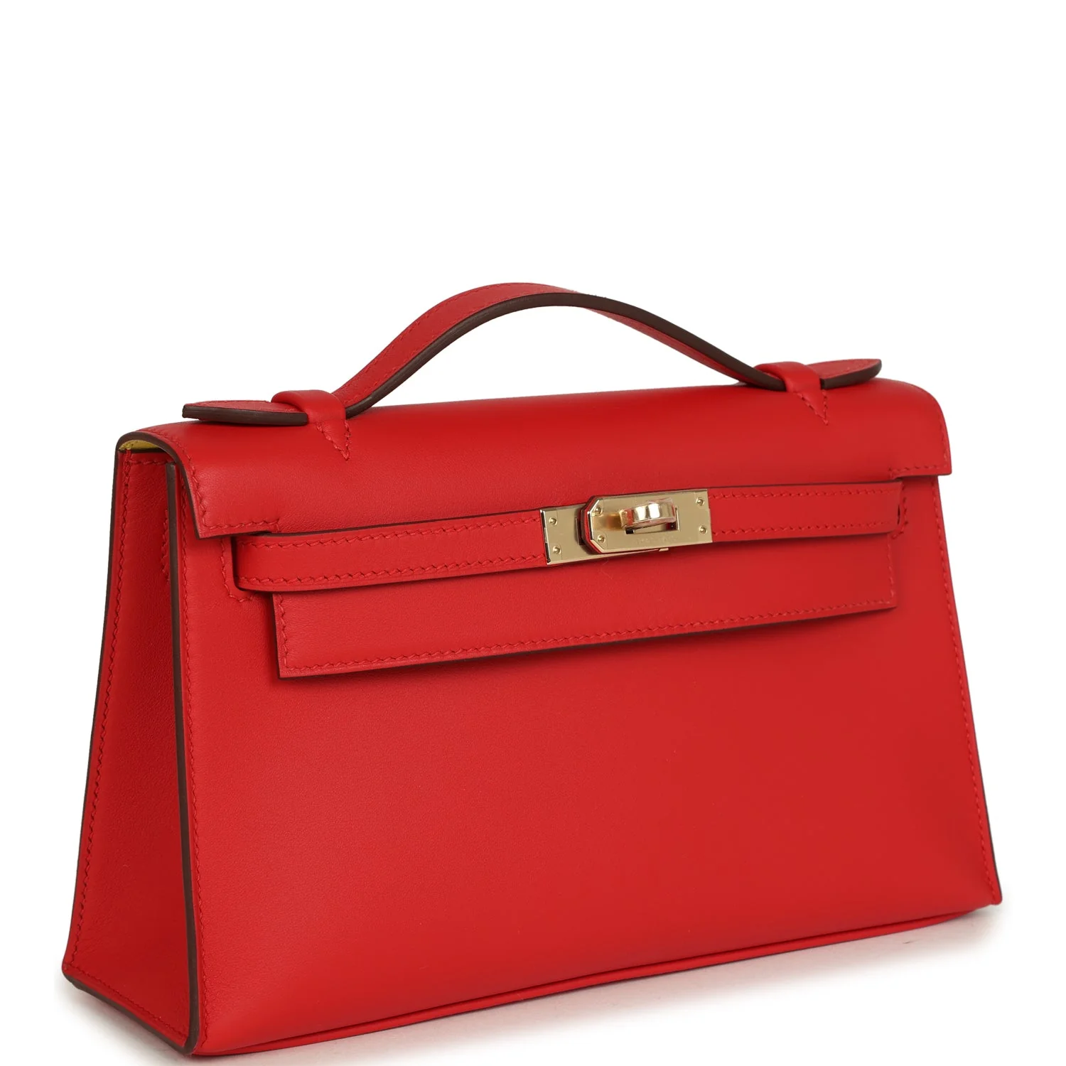 Hermes Special Order (HSS) Kelly Pochette Rouge de Coeur Verso Swift Permabrass Hardware
