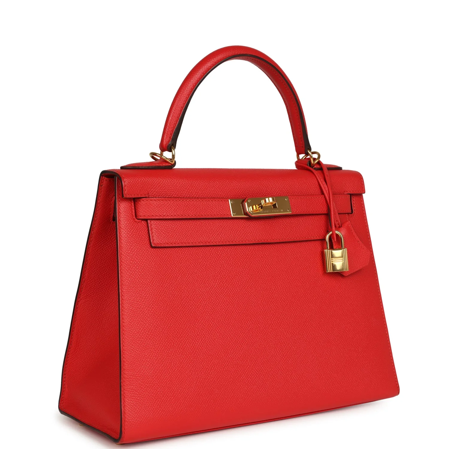 Pre-owned Hermes Kelly Sellier 28 Rouge Tomate Epsom Gold Hardware