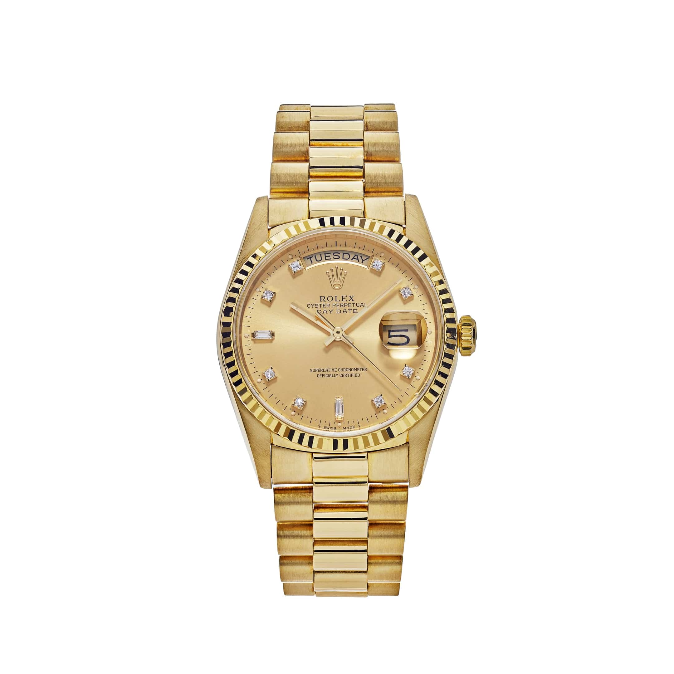 Rolex Day-Date 18238 Presidential Yellow Gold Champagne Diamond Dial