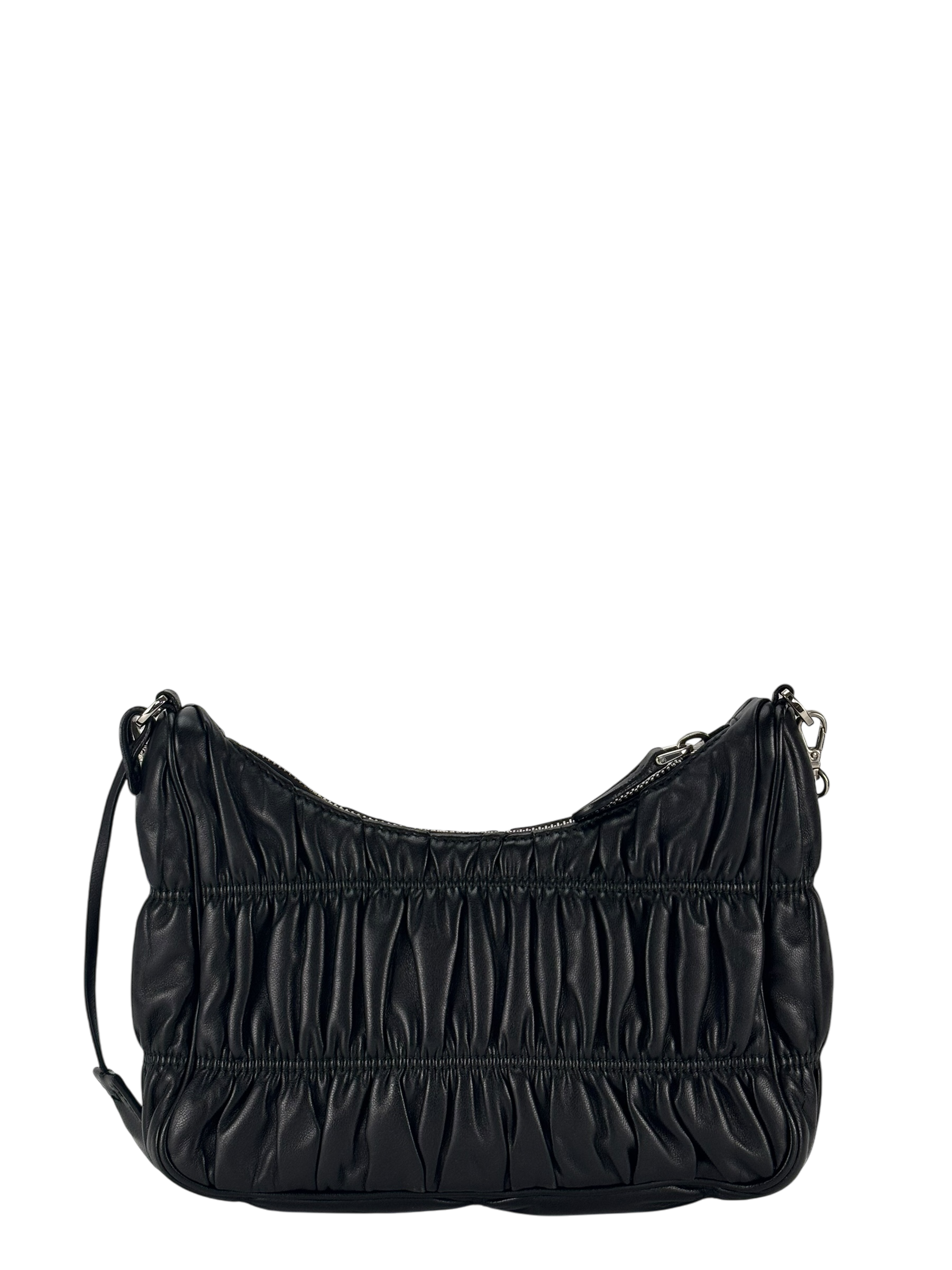 PRADA - Black Leather Re-Edition 2005 Nappa Gaufré Crossbody Bag