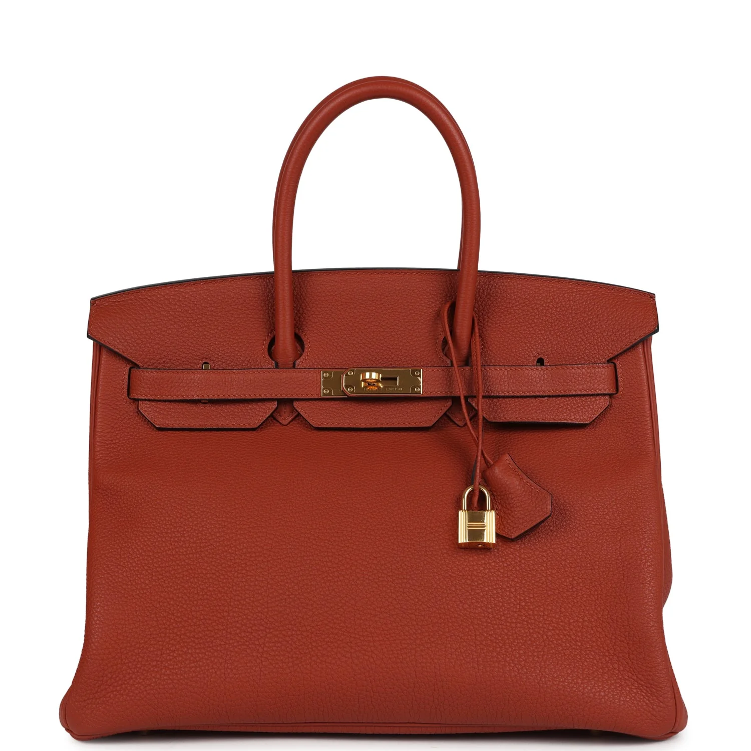 Pre-owned Hermes Birkin 35 Cuivre Togo Gold Hardware