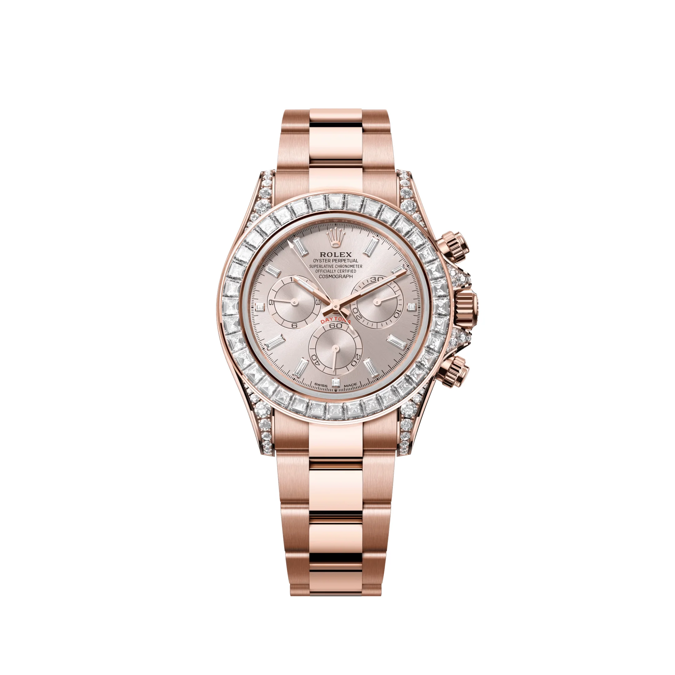 Rolex Daytona 126595TBR Rose Gold Sundust Diamond Dial Diamond Bezel