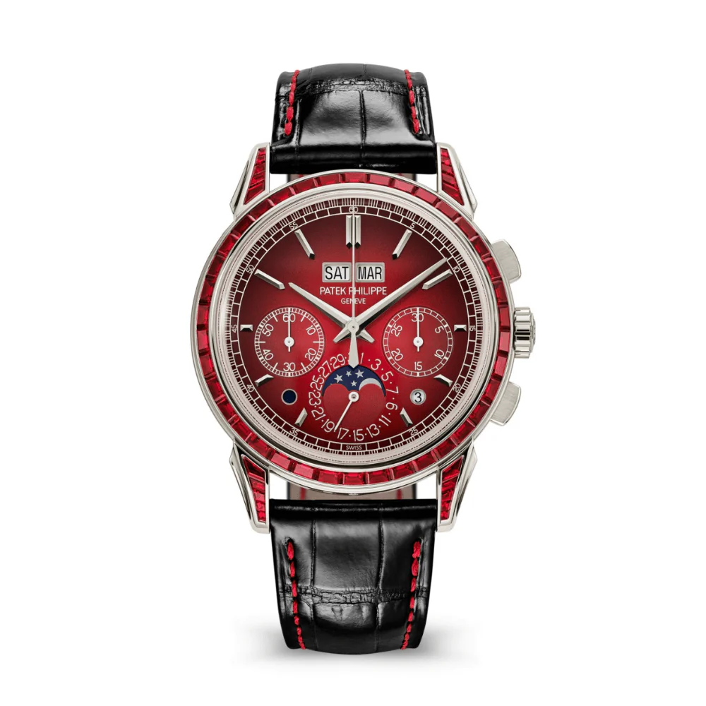 Patek Philippe Grand Complications 5271/12P-010 Perpetual Calendar Chronograph Platinum Baguette Rubies