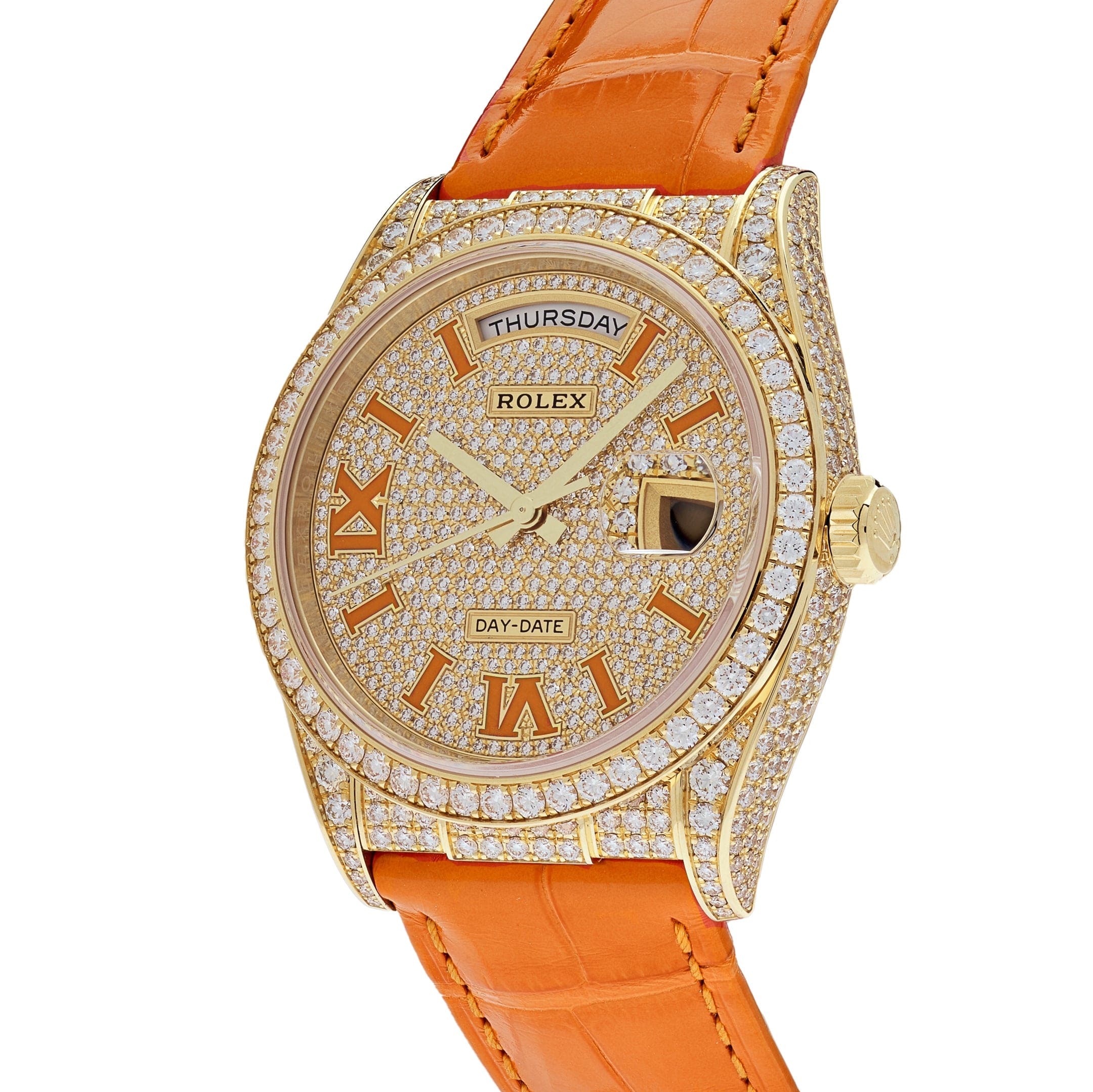 Rolex Day-Date 36 128158RBR Yellow Gold Diamond Set