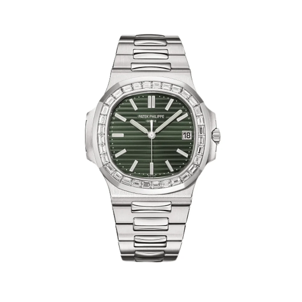 Patek Philippe Nautilus 5711/1300A Stainless Steel Green Dial Diamond Bezel