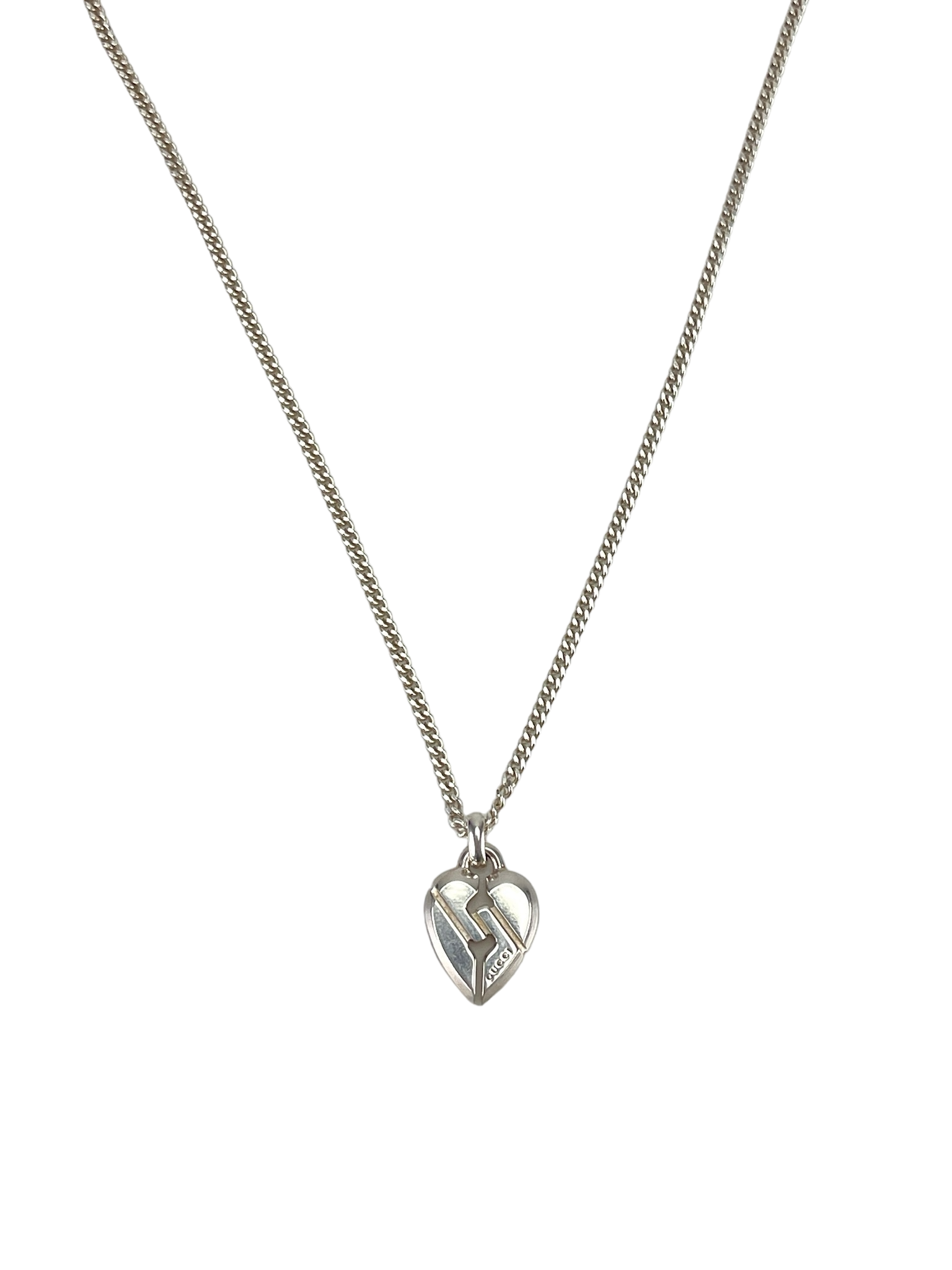 GUCCI - Knot Heart Silver Necklace