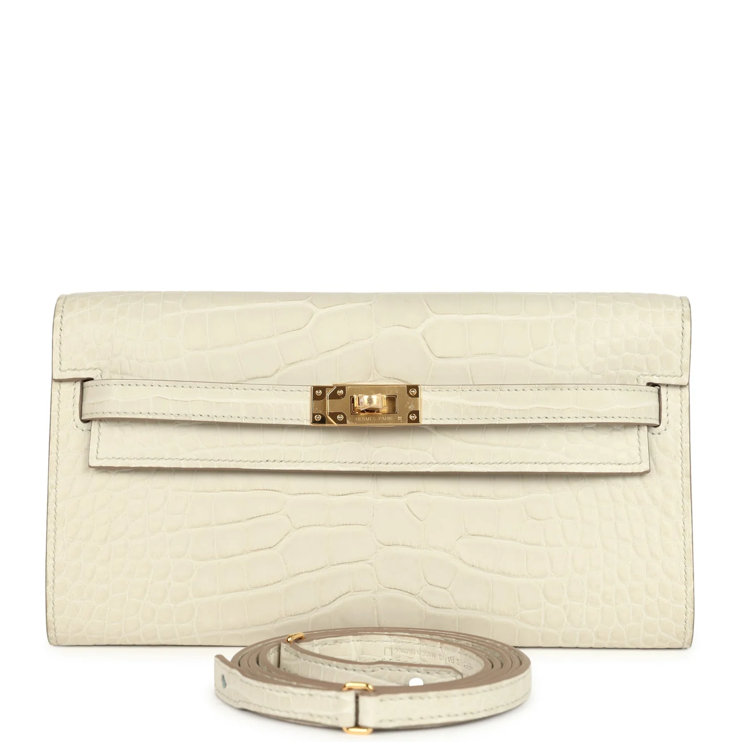 Hermes Kelly Wallet To Go Beton Matte Alligator Gold Hardware