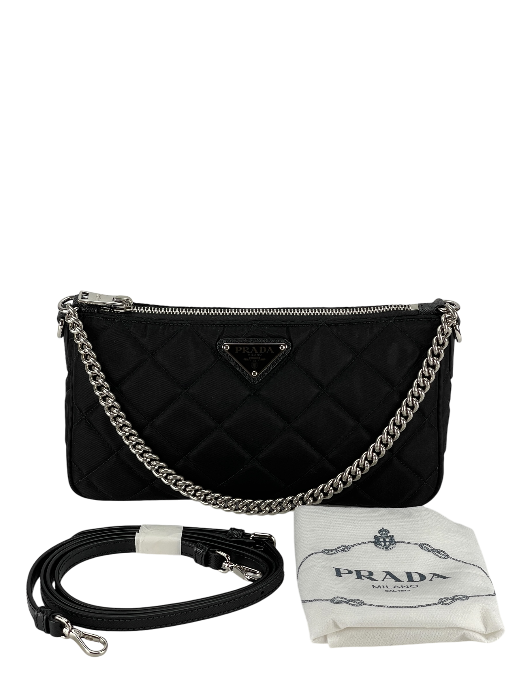 PRADA - Nylon Tessuto Impuntu Quilted Crossbody Bag
