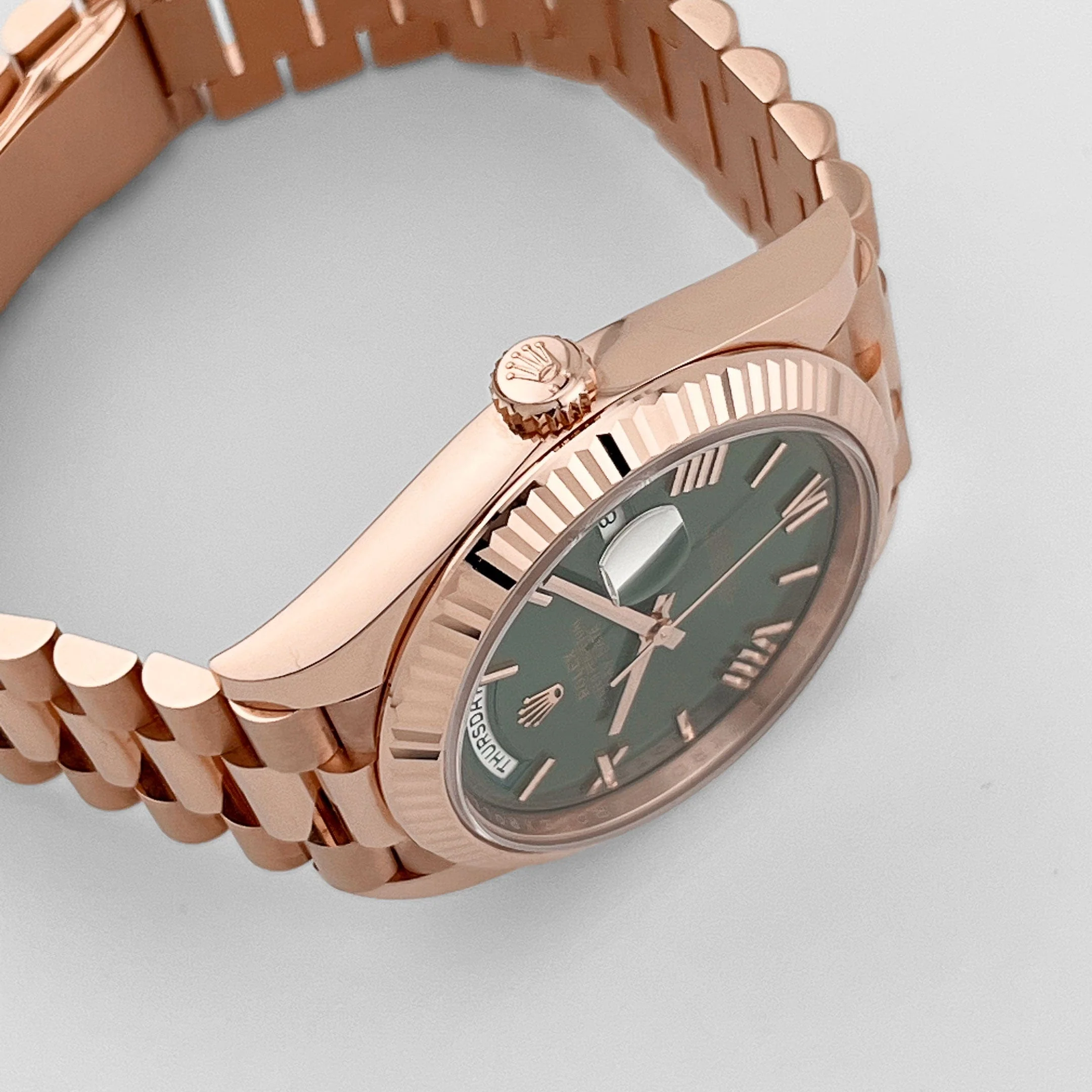 Rolex Day-Date 228235 Rose Gold Olive Green Dial (2023)