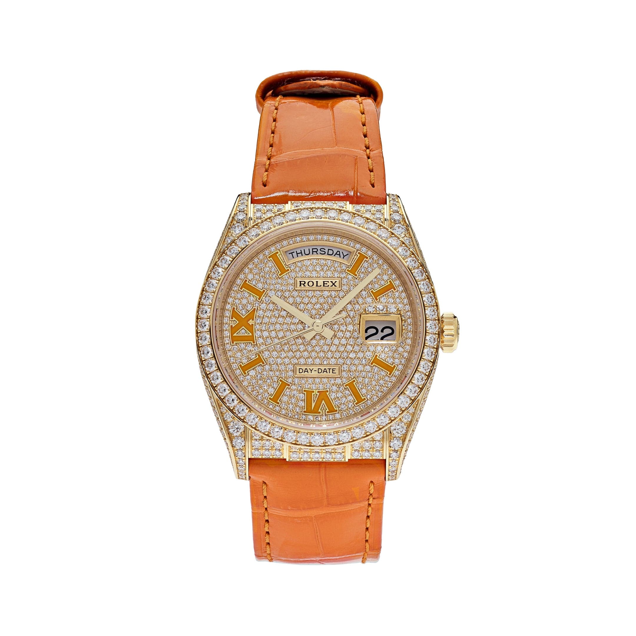 Rolex Day-Date 36 128158RBR Yellow Gold Diamond Set