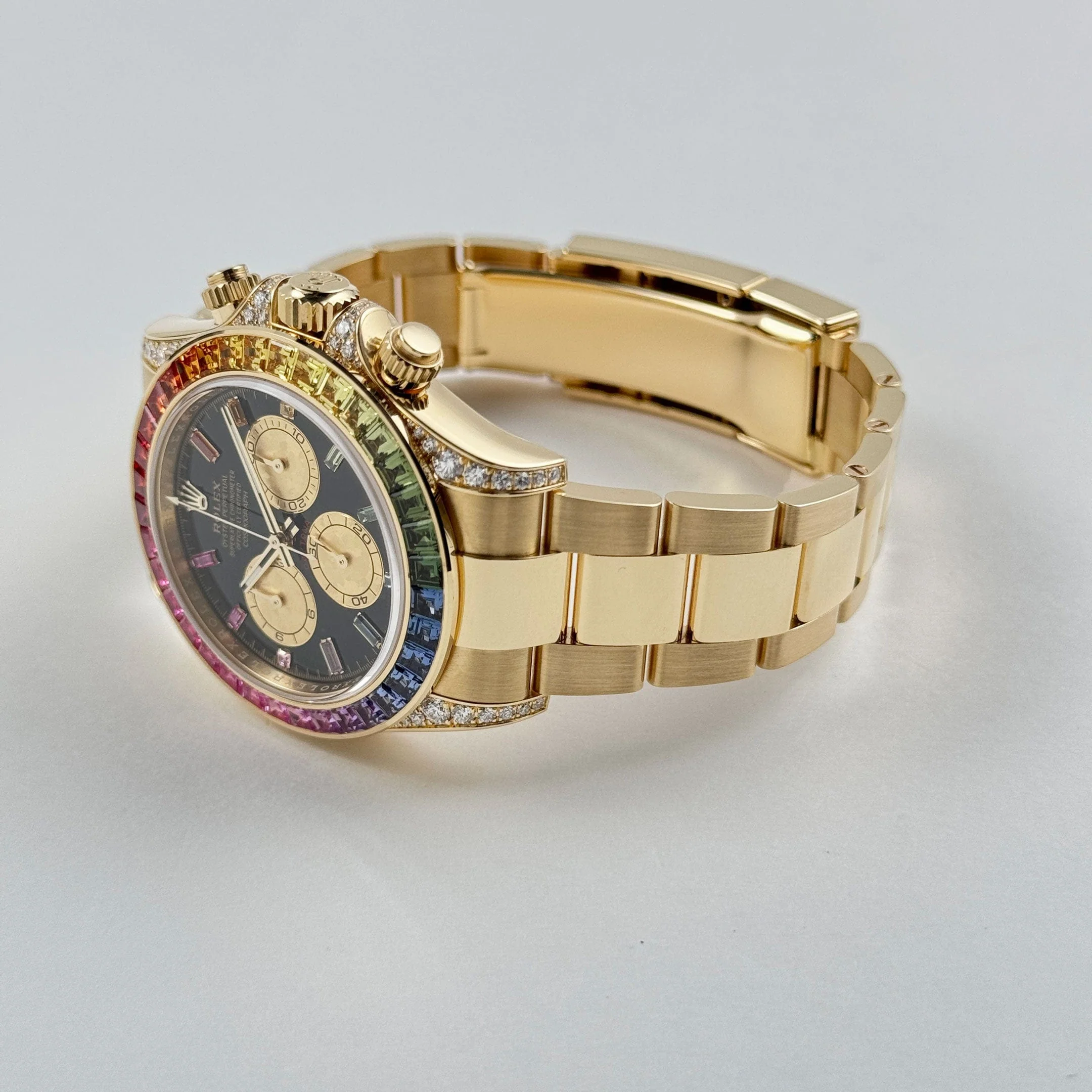 Rolex Daytona 126598RBOW 'Rainbow' Yellow Gold Black Dial Sapphire Bezel (2025)