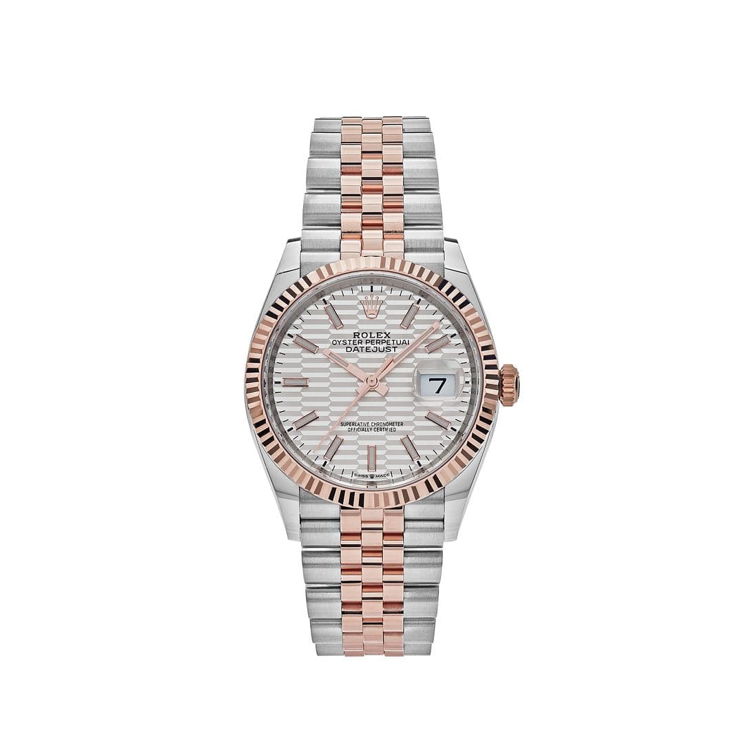 Rolex Datejust 36 126231 Rose Gold Stainless Steel Silver Fluted Motif Dial (2024)