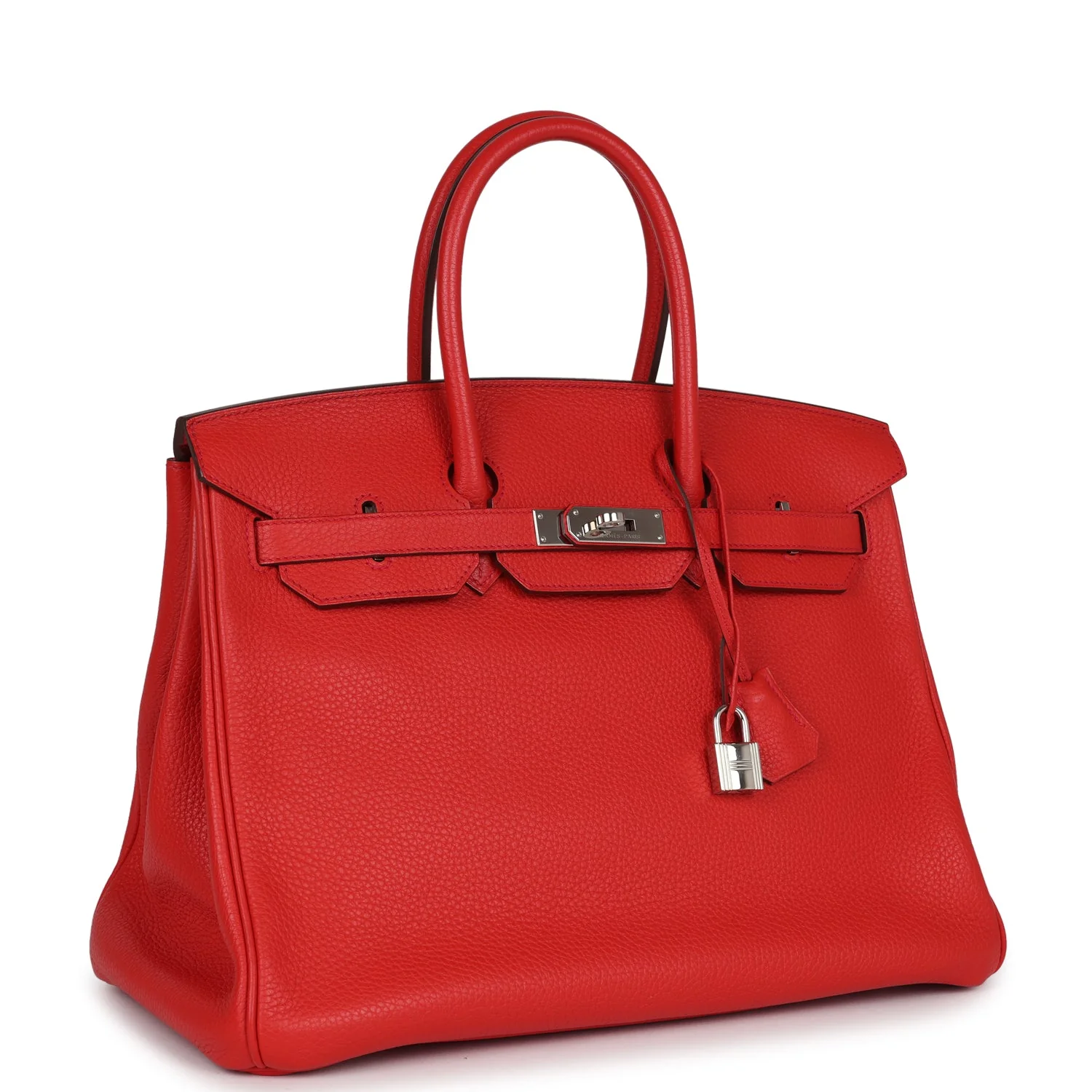 Pre-owned Hermes Birkin 35 Geranium Togo Palladium Hardware