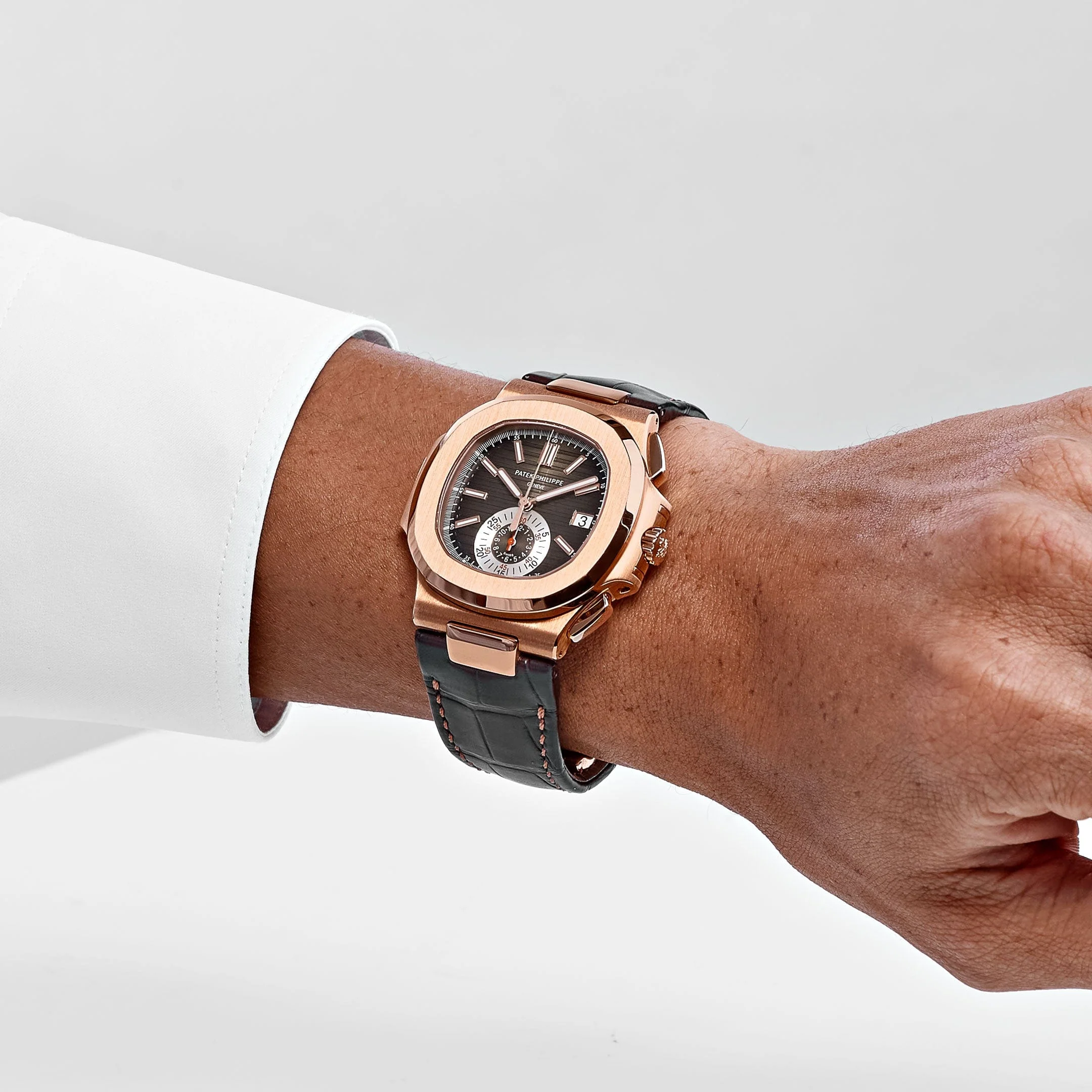 Patek Philippe Nautilus 5980R-001 Chronograph Rose Gold Brown Dial (2020)