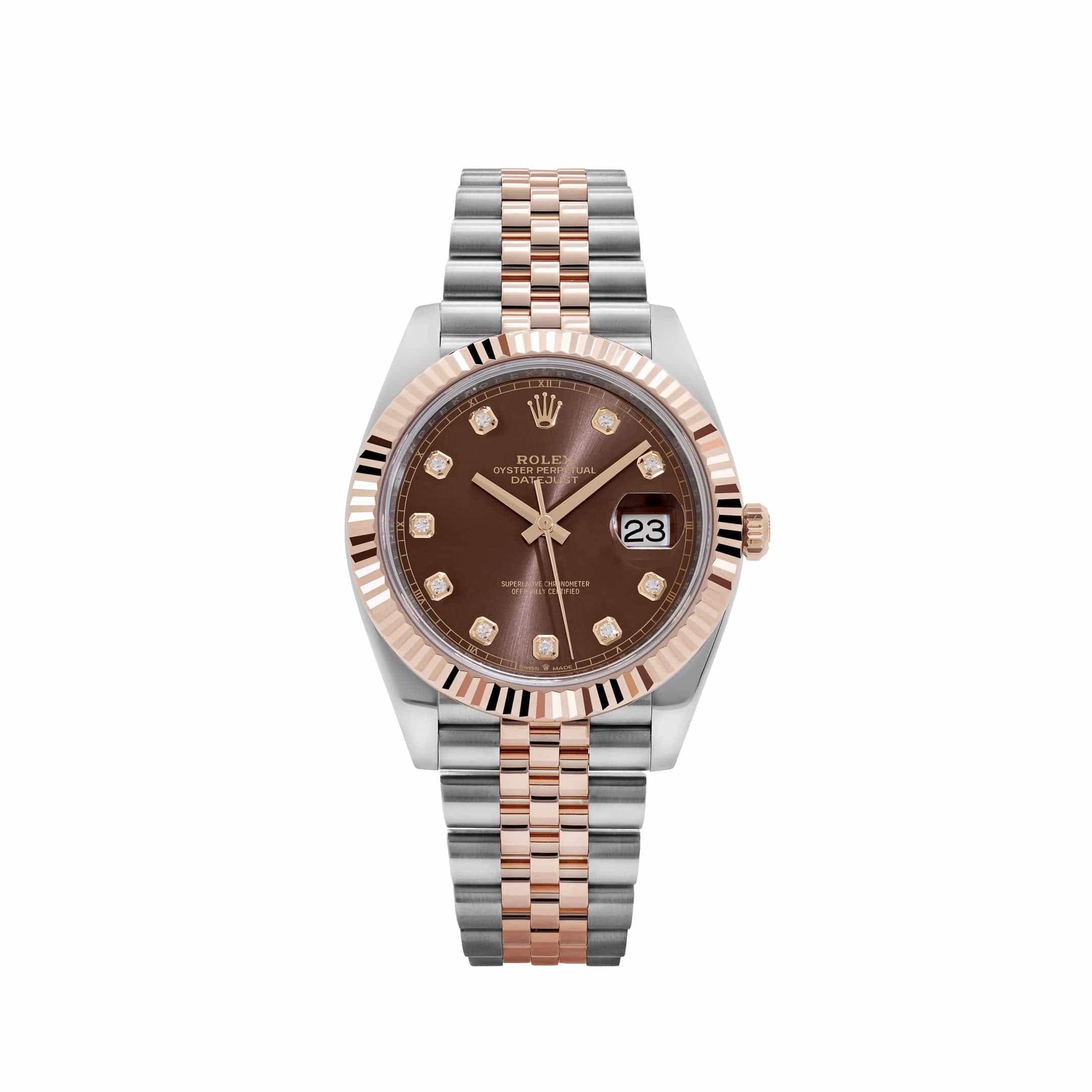 Rolex Datejust 41 126331 Stainless Steel Rose Gold Chocolate Diamond Dial Jubilee (2025)