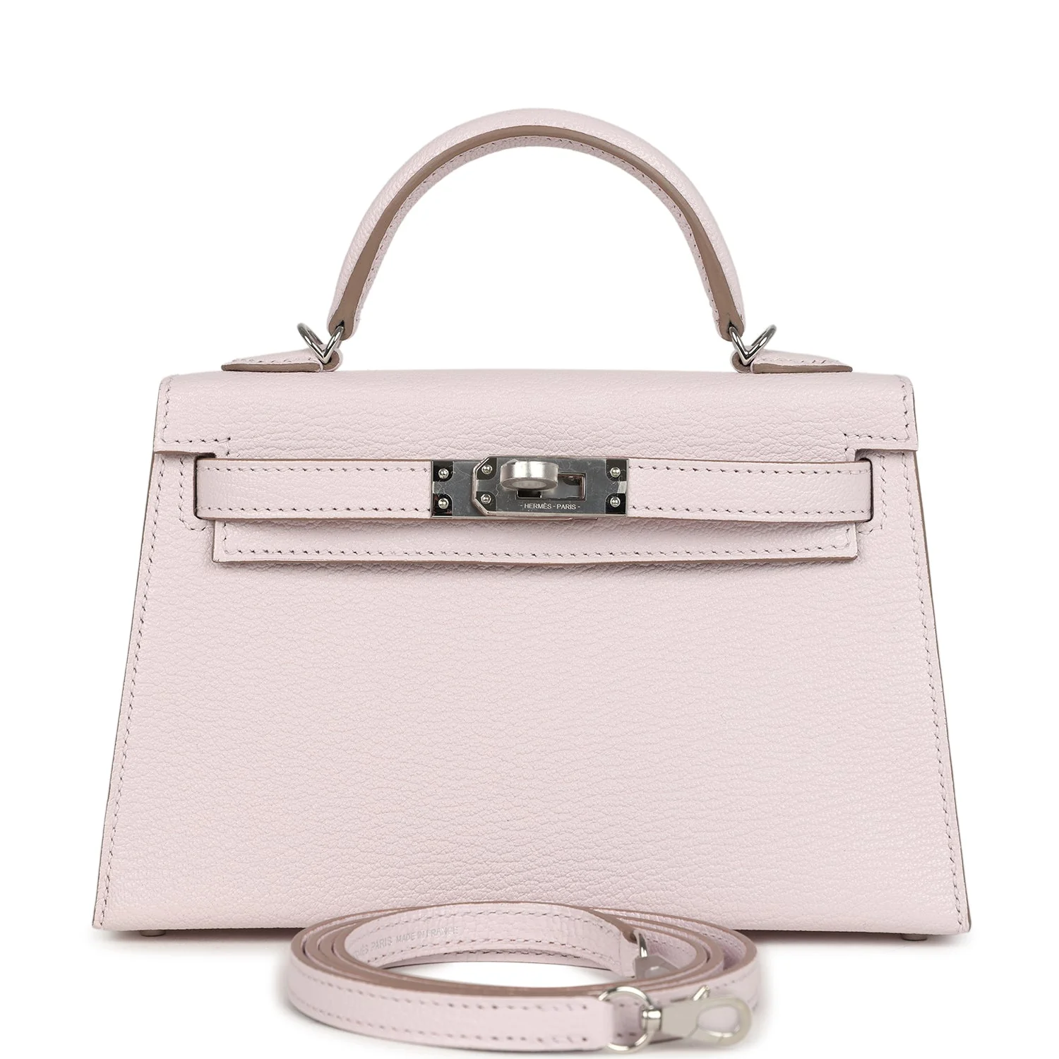 Hermes Kelly Sellier 20 Mauve Pale Chevre Palladium Hardware