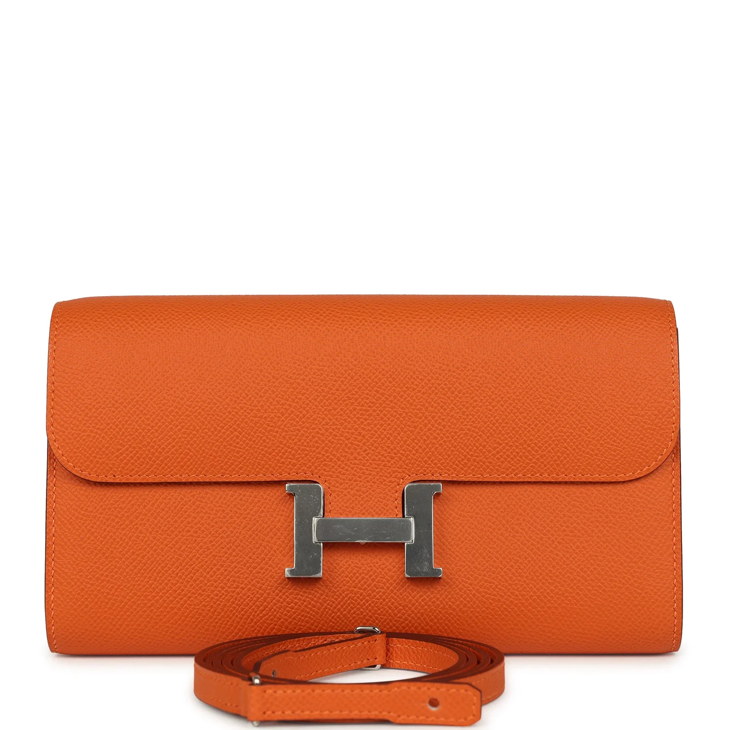 Hermes Constance Wallet To Go Orange Epsom Palladium Hardware