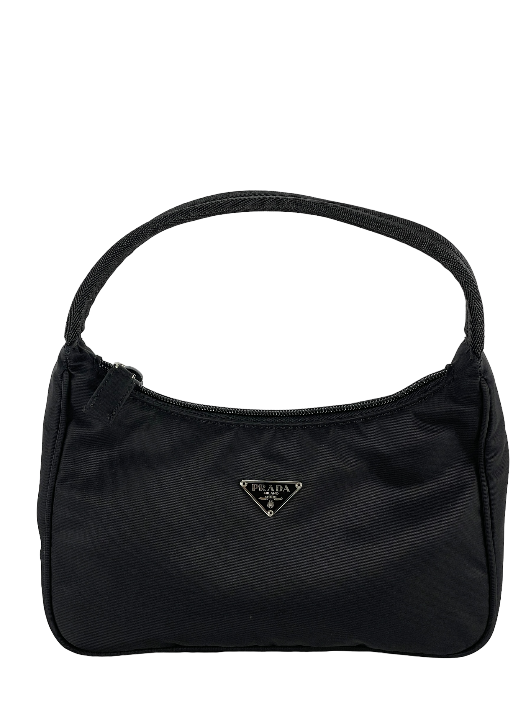PRADA - Black Nylon Hobo Bag