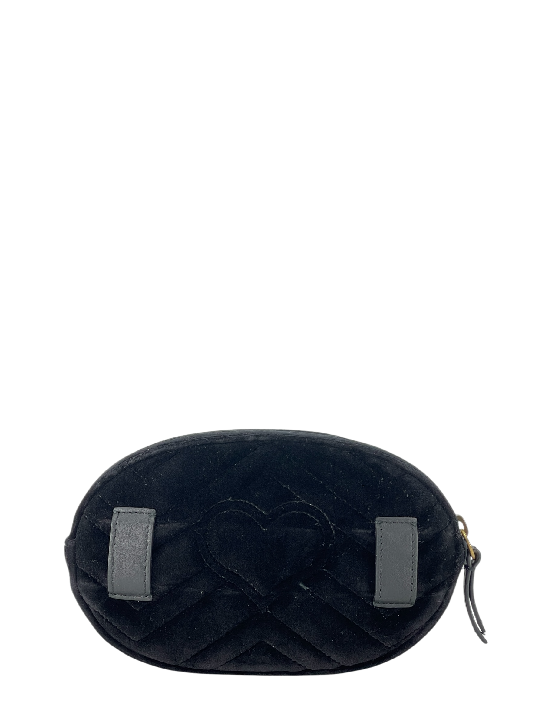 GUCCI - Black Quilted Velvet GG Marmont Crystal Stars Belt Bag