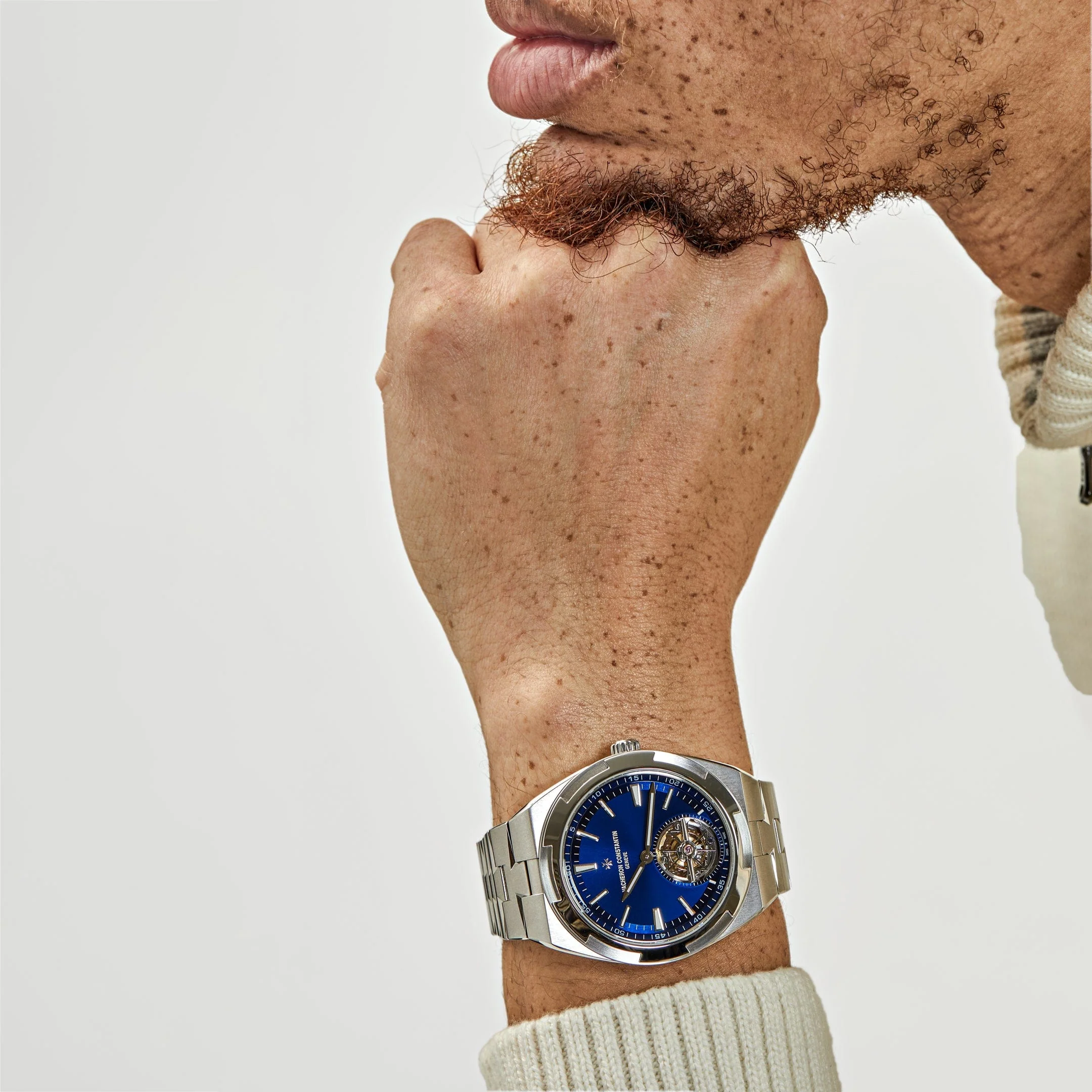 Vacheron Constantin Overseas Tourbillon 6000V/110A-B544 Stainless Steel Blue Dial