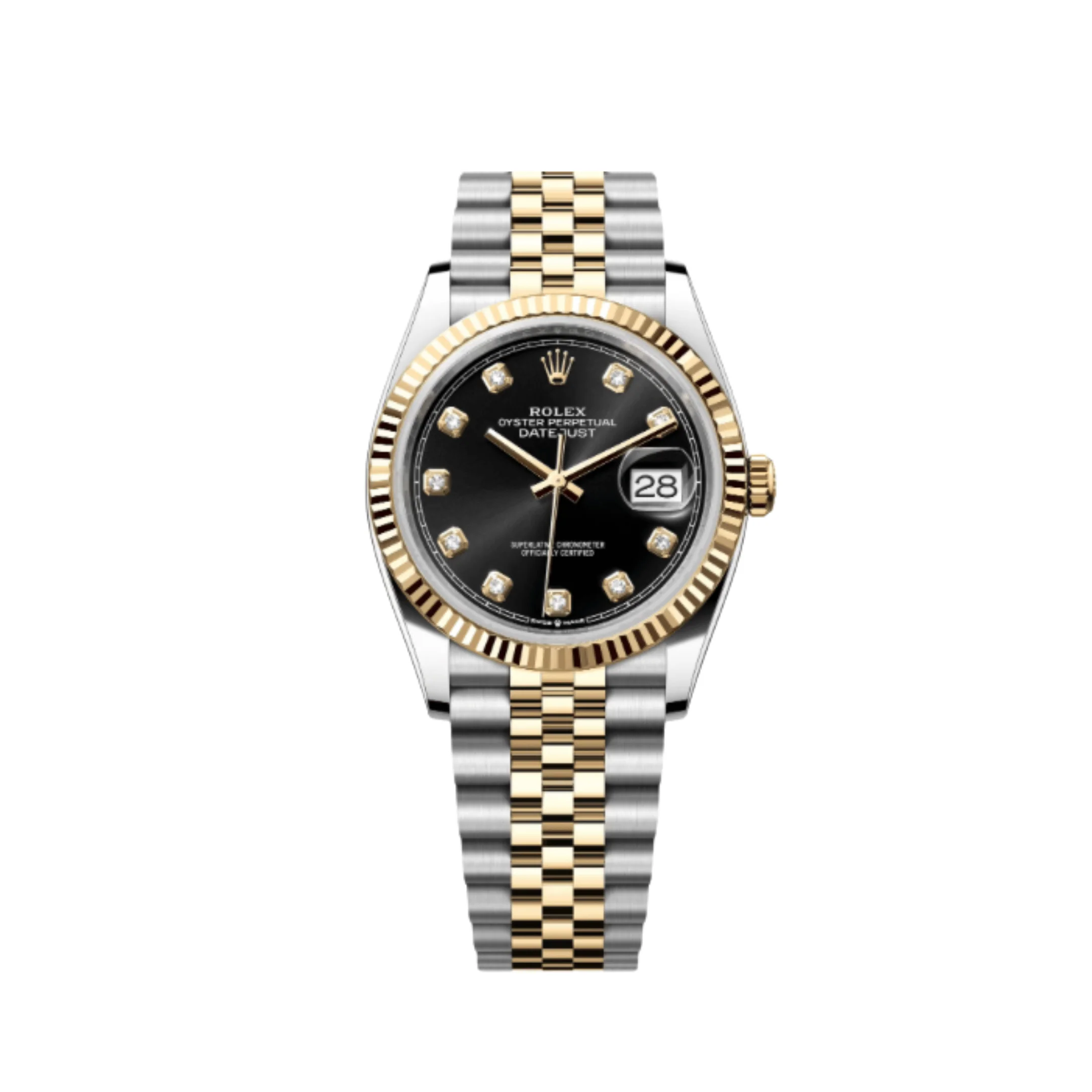 Rolex Datejust36 126233 Stainless Steel Yellow Gold Black Diamond Dial Jubilee (2025)