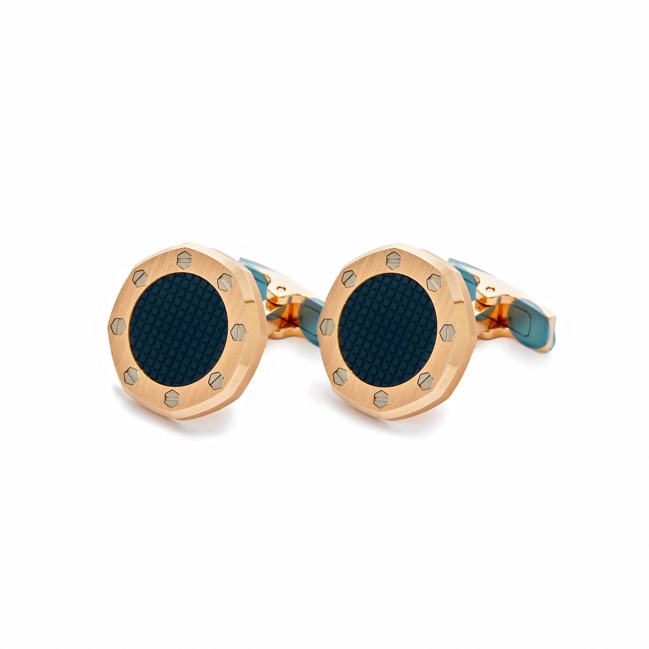 Audemars Piguet Rose Gold Cufflinks in Blue