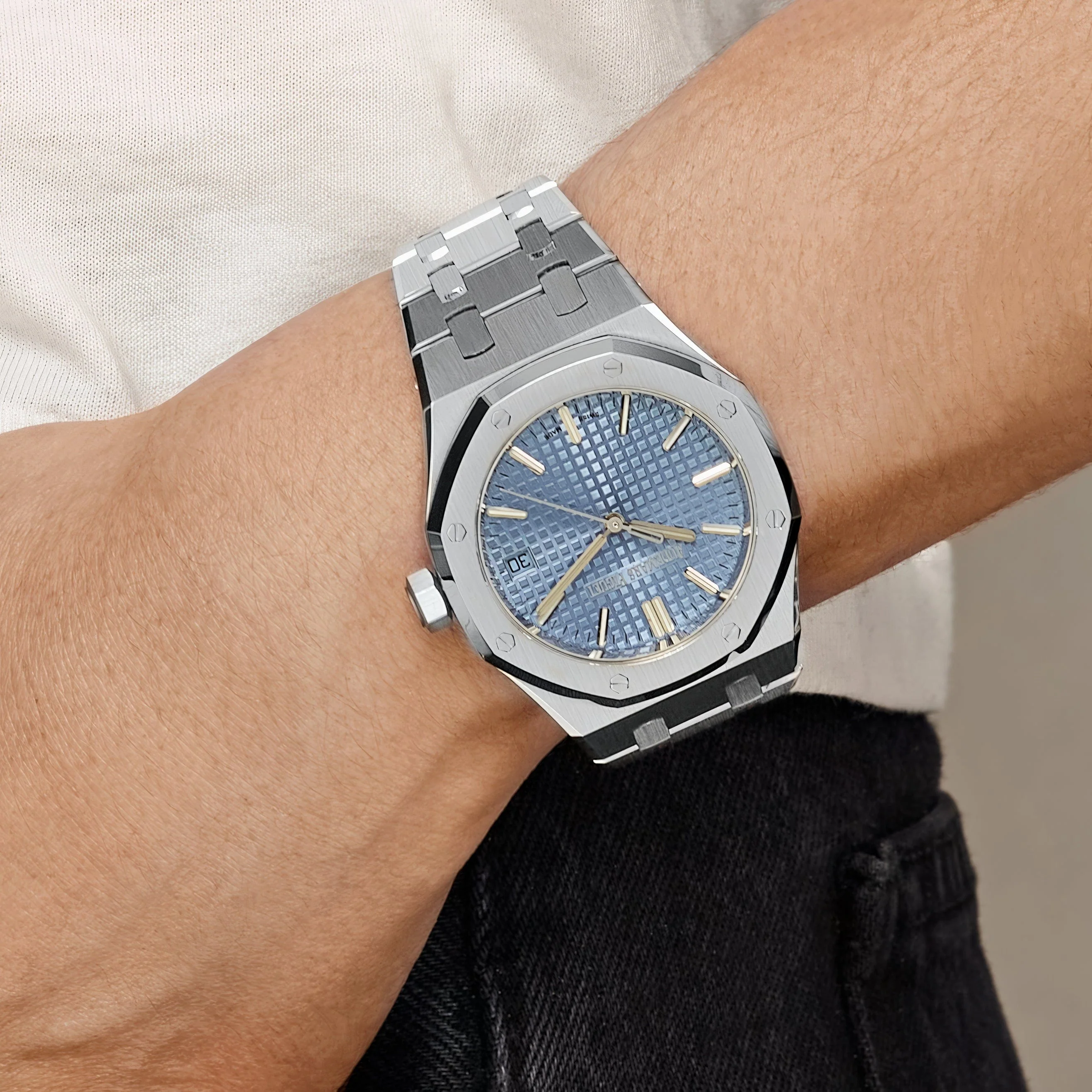 Audemars Piguet Royal Oak 15510BC.OO.1320BC.01 White Gold Blue Baguette Dial Limited Edition of 100
