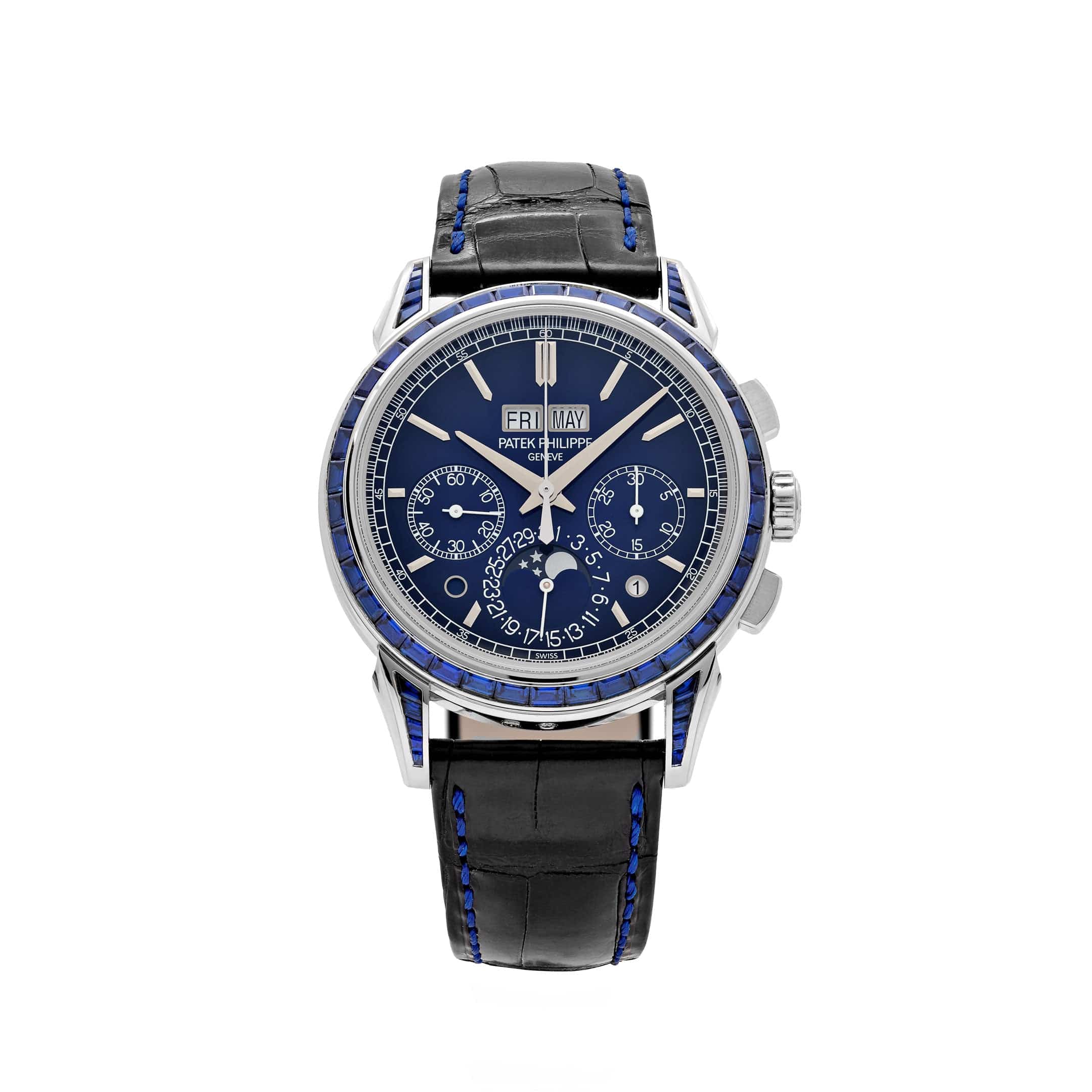 Patek Philippe Grand Complications 5271/11P-010 Perpetual Calendar Chronograph Platinum Baguette Sapphires