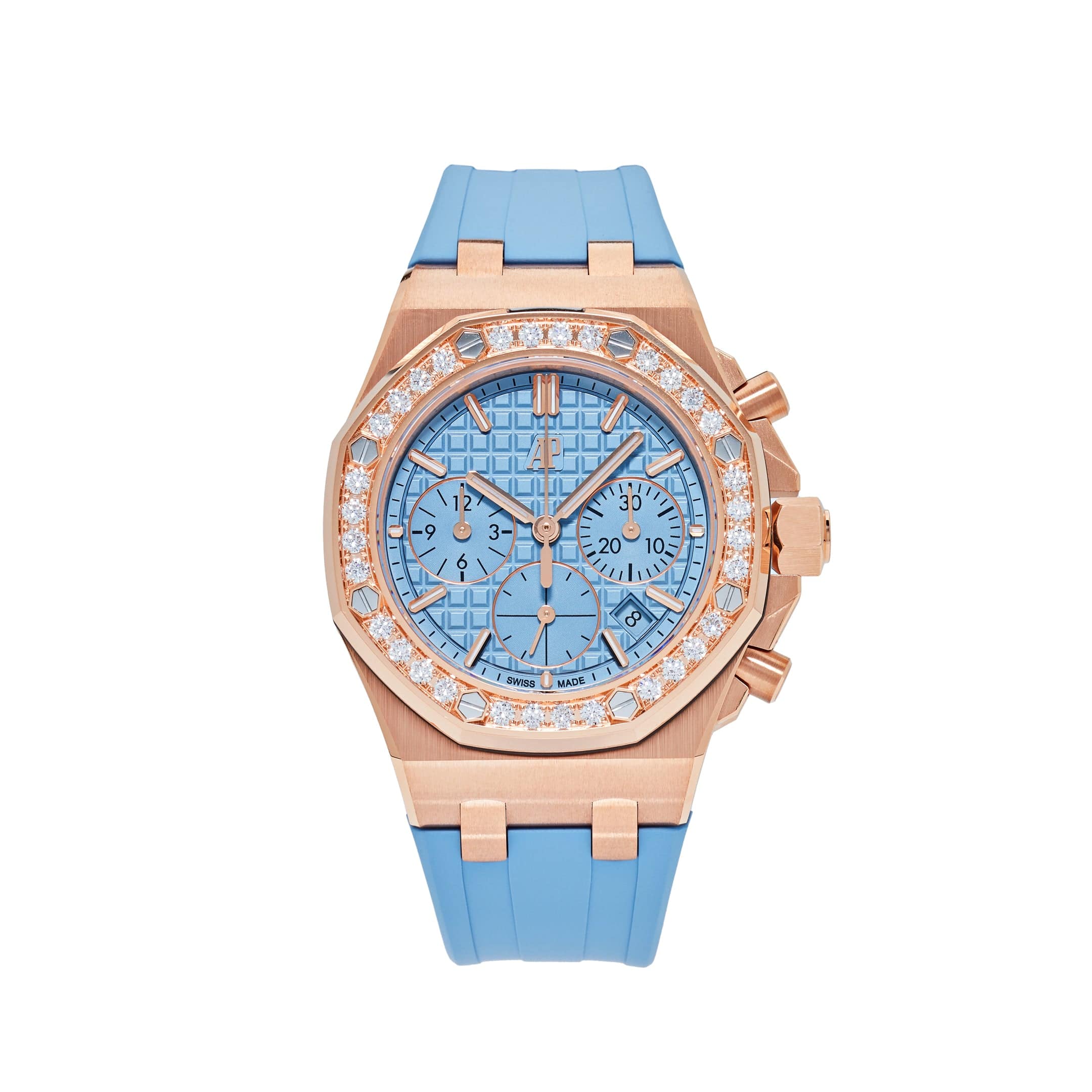 Audemars Piguet Royal Oak Offshore 26231OR.ZZ.A085CA.01 Chronograph Rose Gold Blue Dial Diamond Bezel (2023)