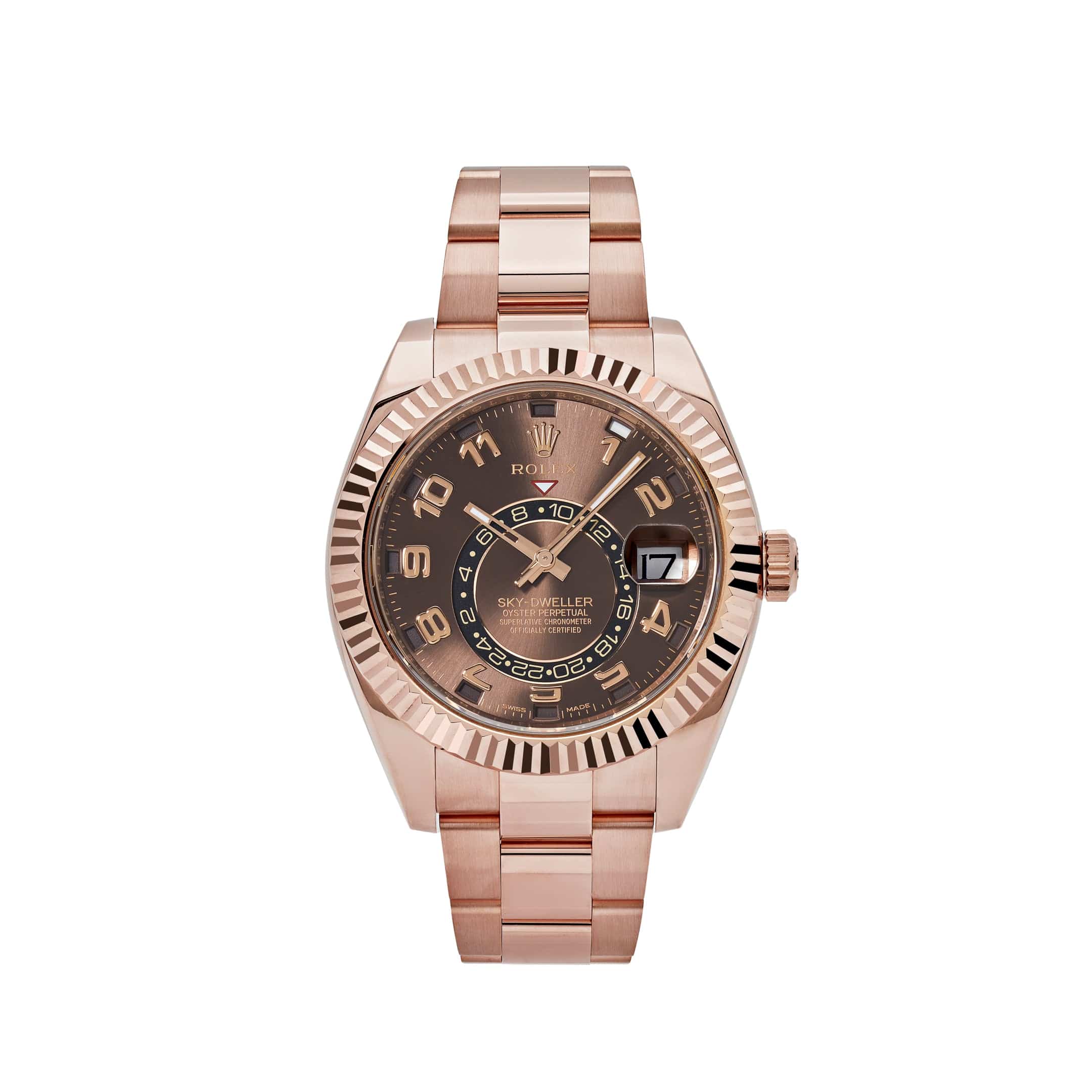 Rolex Sky-Dweller 326935 Rose Gold Chocolate Arabic Numeral Dial