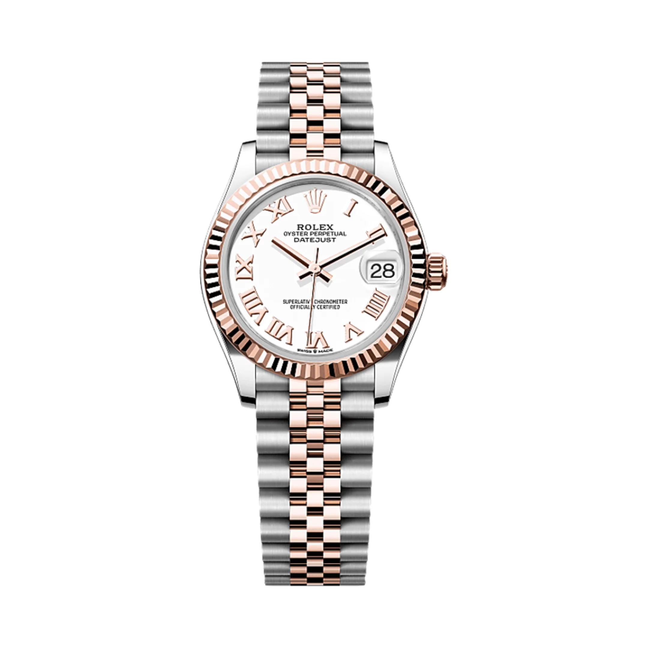 Rolex Datejust 31 278271 'Ladies' Stainless Steel Rose Gold White Roman Numerals Dial (2025)