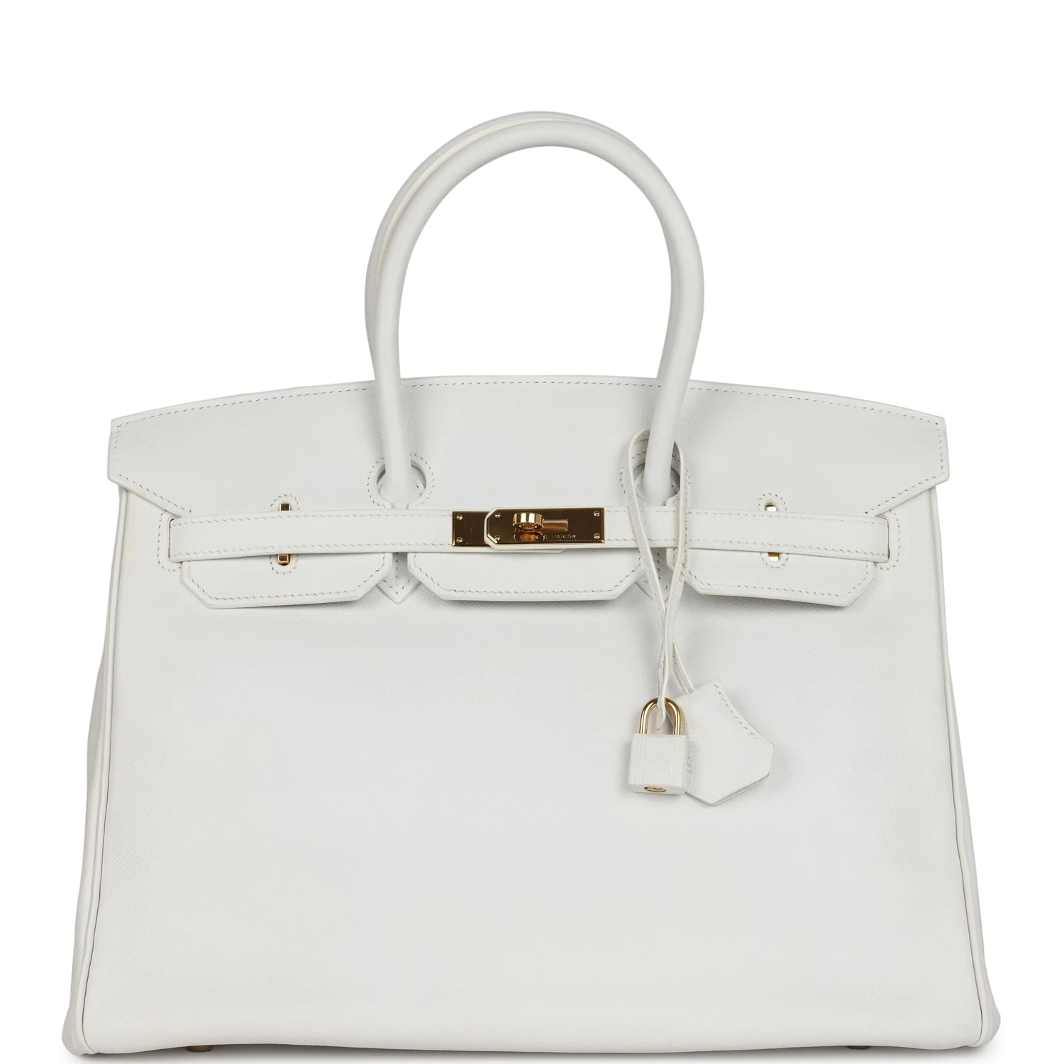 Pre-owned Hermes Birkin 35 White Epsom Gold Hardware