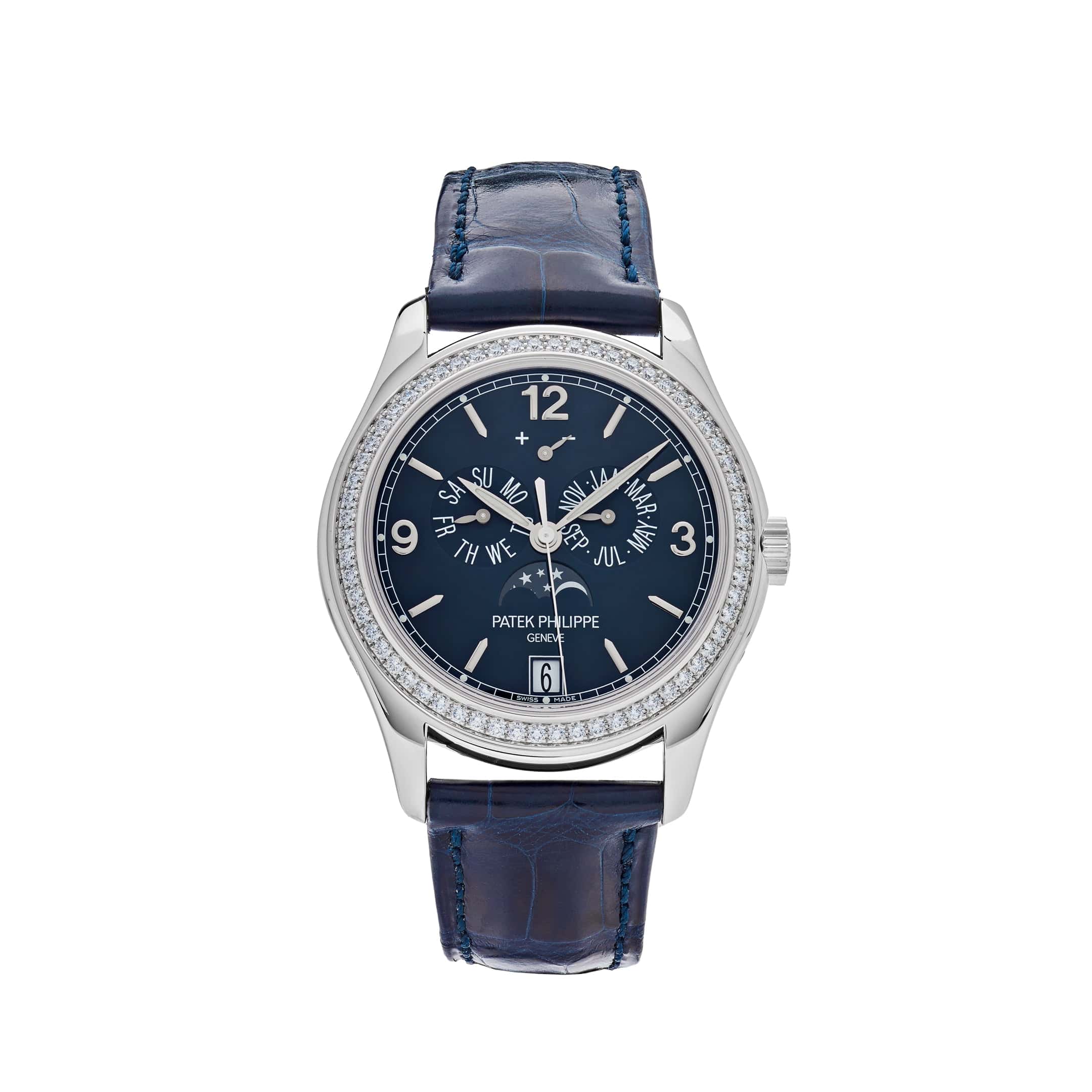 Patek Philippe Complications 5147G-001 Diamond Bezel Annual Calendar Moon Phases