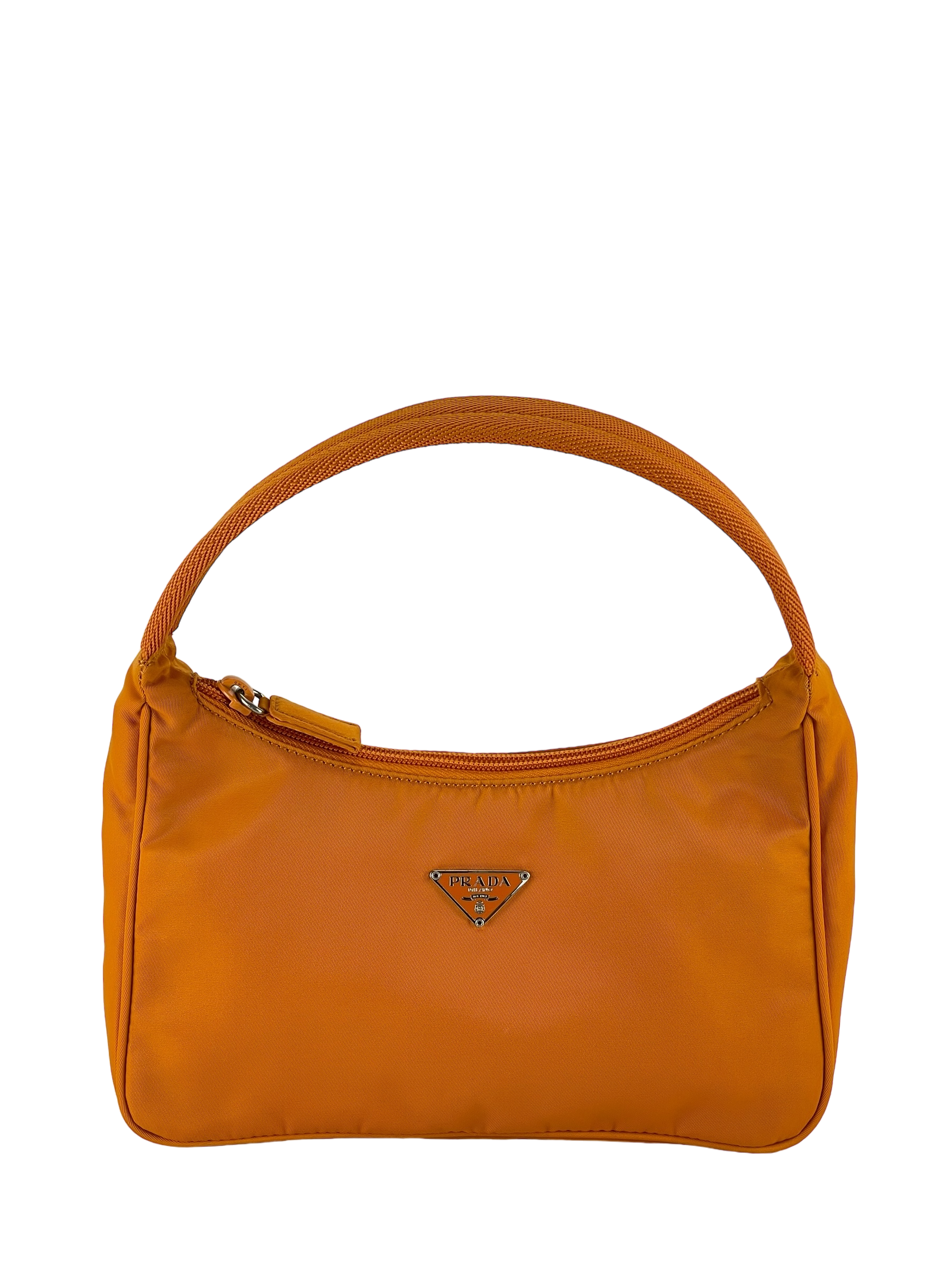 PRADA - Orange Nylon Hobo Bag