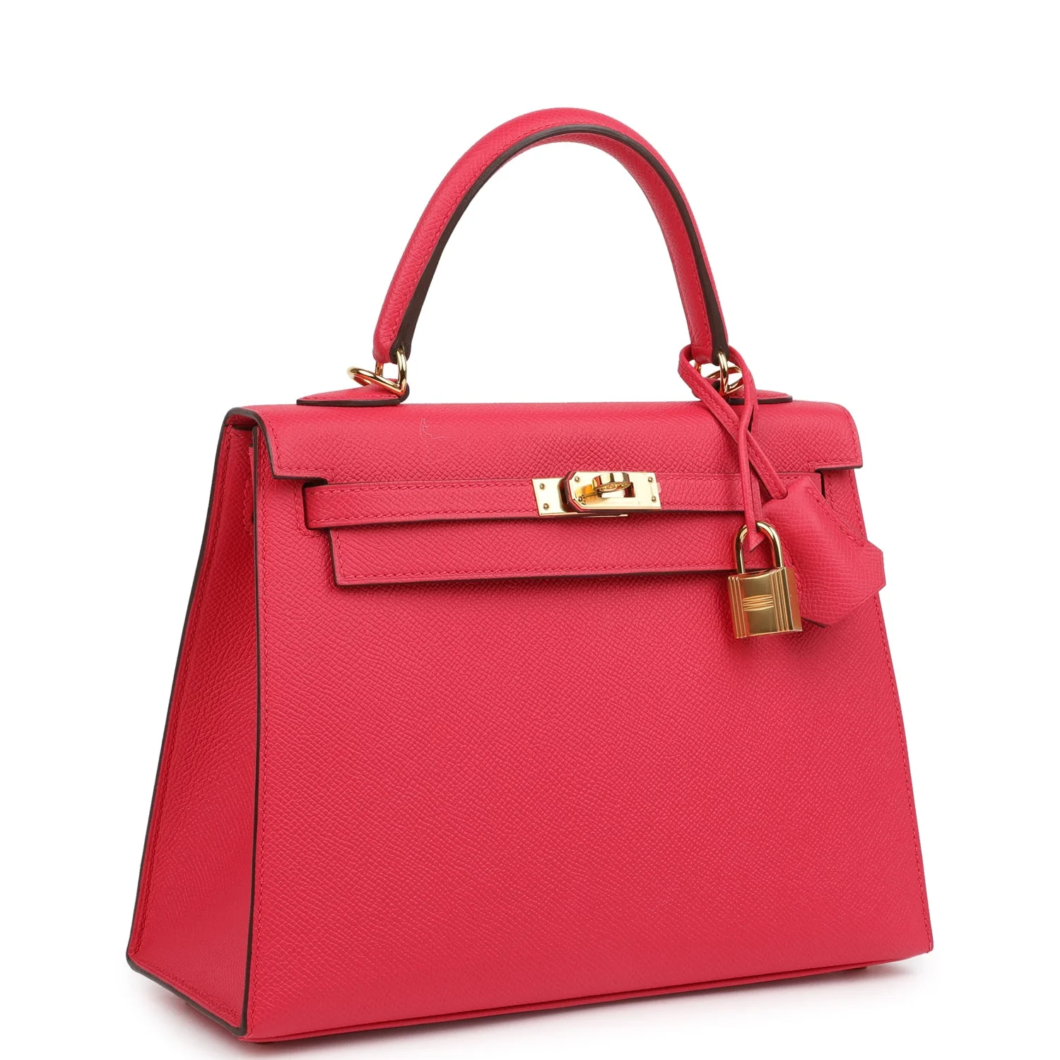Hermes Kelly Sellier 25 Rose Extreme Epsom Gold Hardware