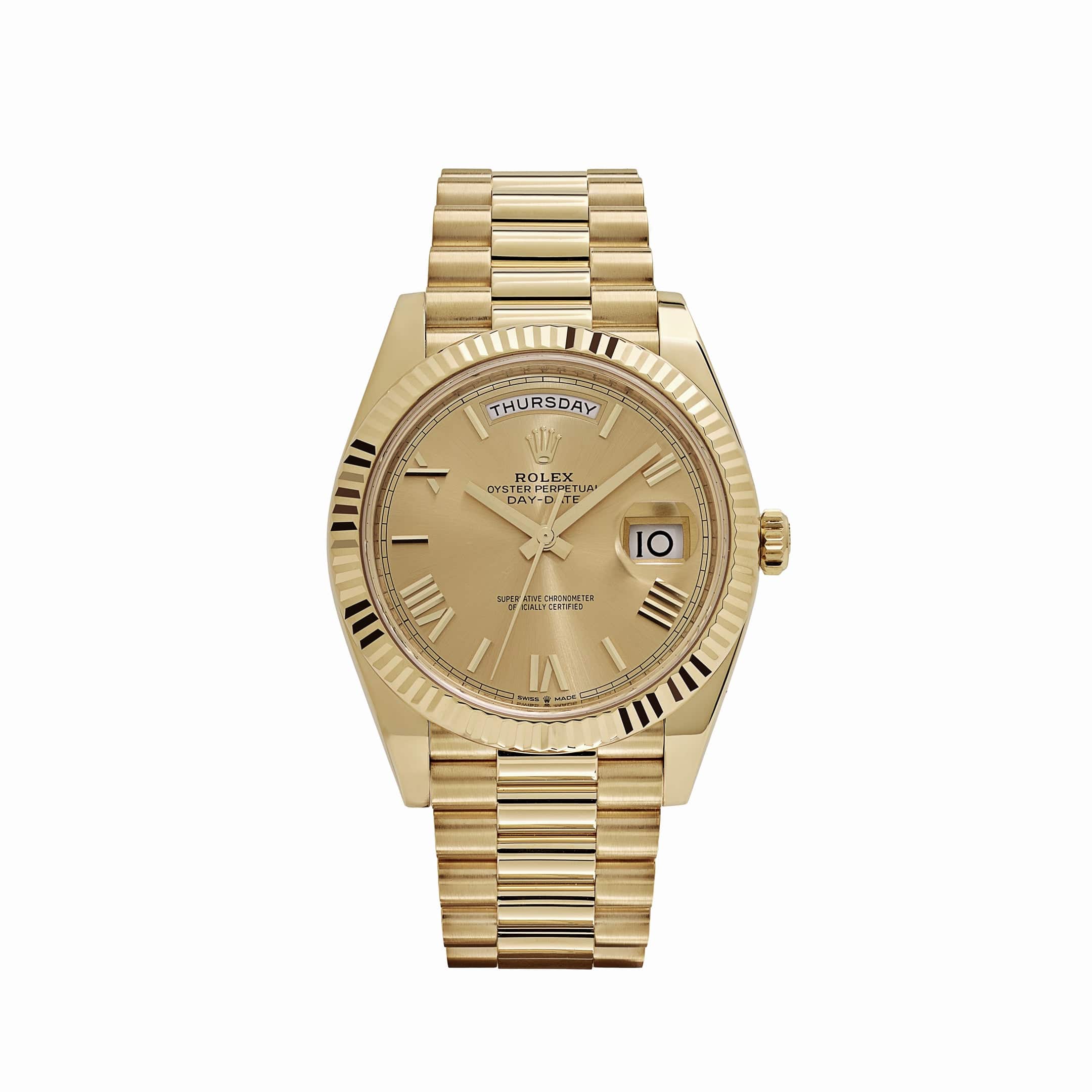 Rolex Day-Date 40 228238 Yellow Gold Champagne Roman Dial