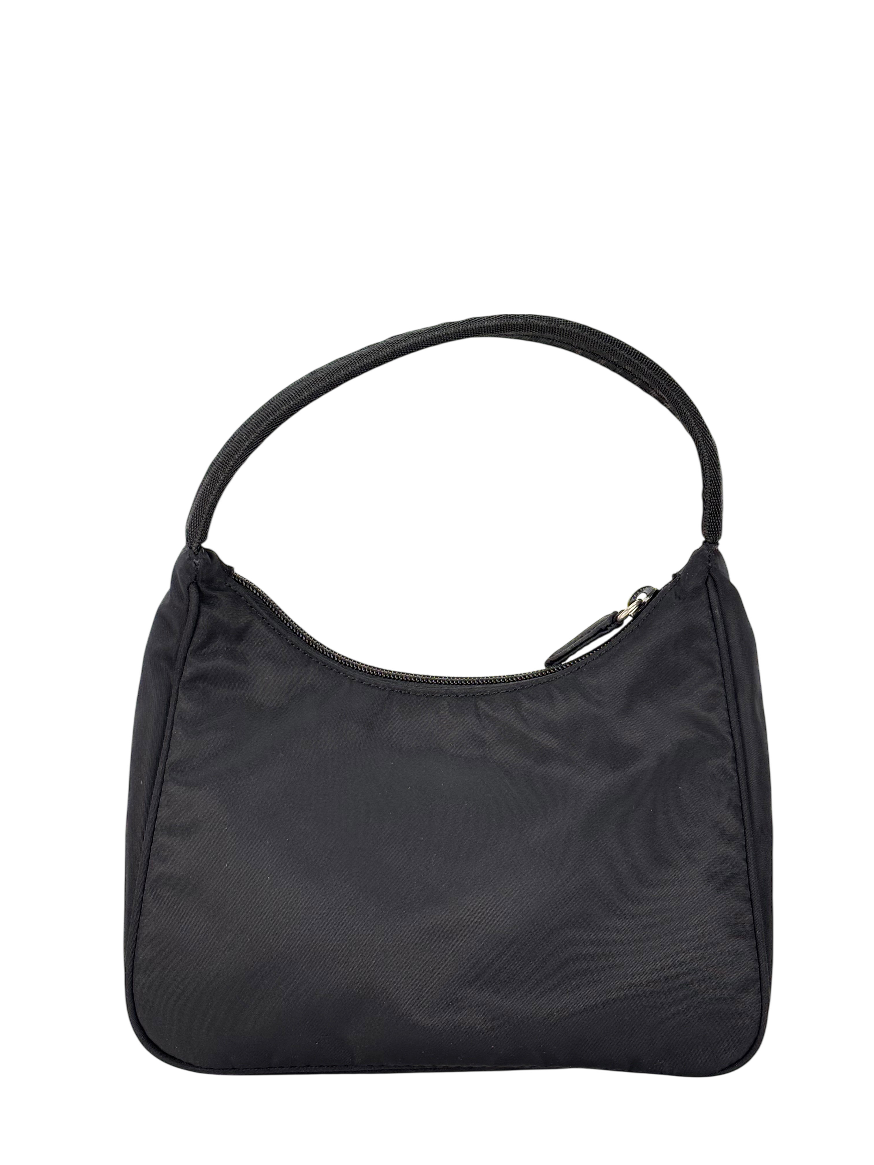 PRADA - Black Nylon Hobo Bag