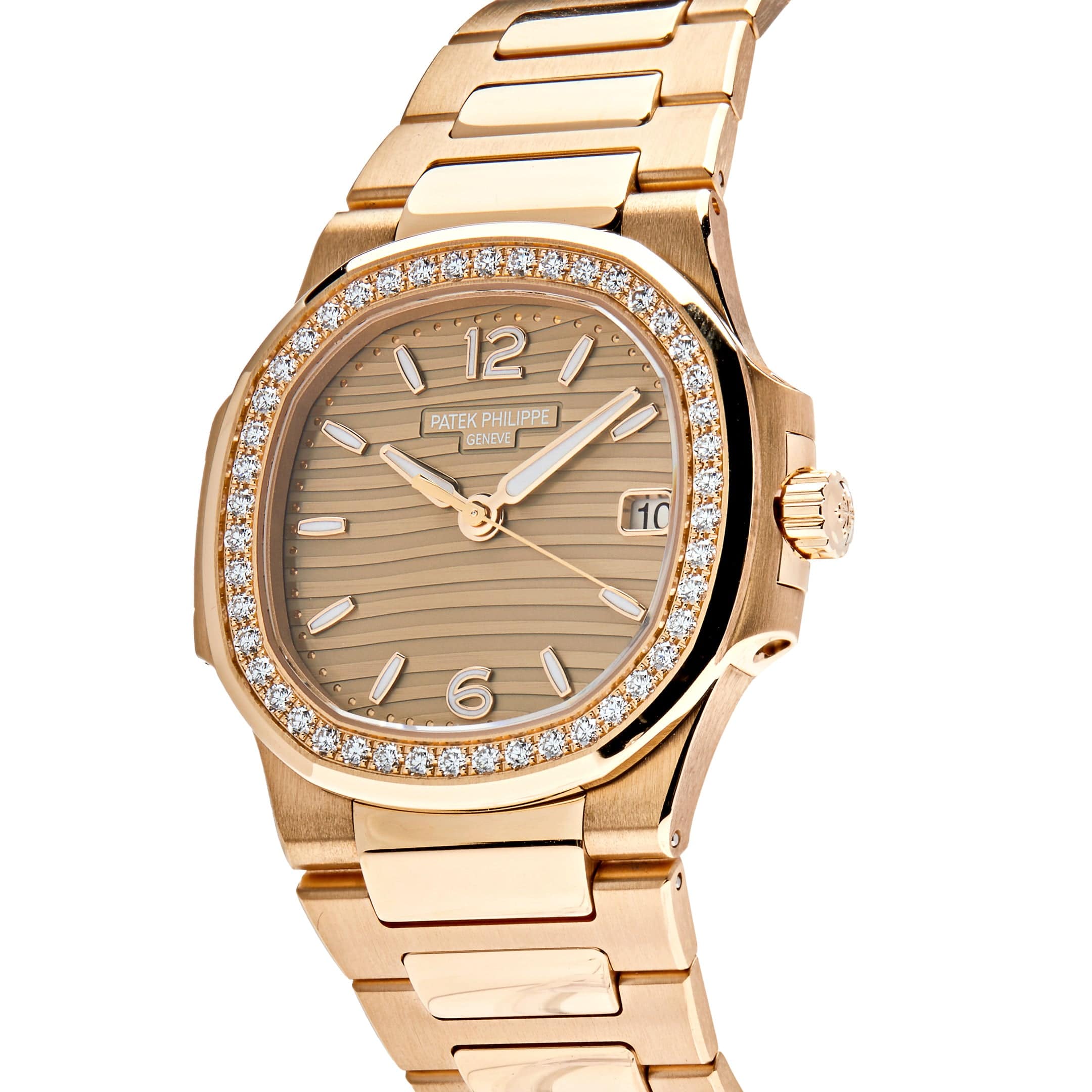 Patek Philippe Nautilus 7010/1R-012 Quartz Rose Gold Diamond Bezel