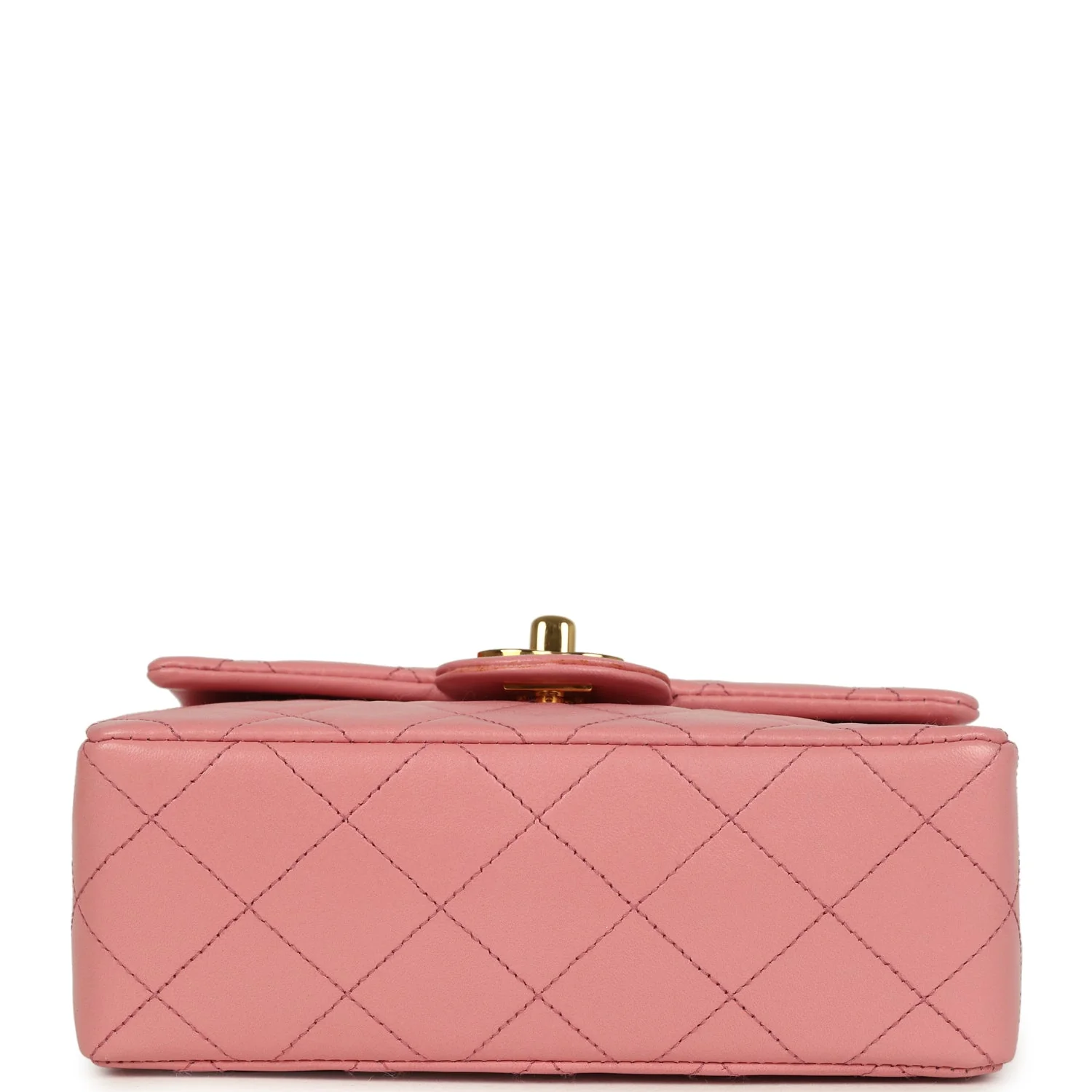 Vintage Chanel Mini Square Flap Dark Pink Lambskin Gold Hardware