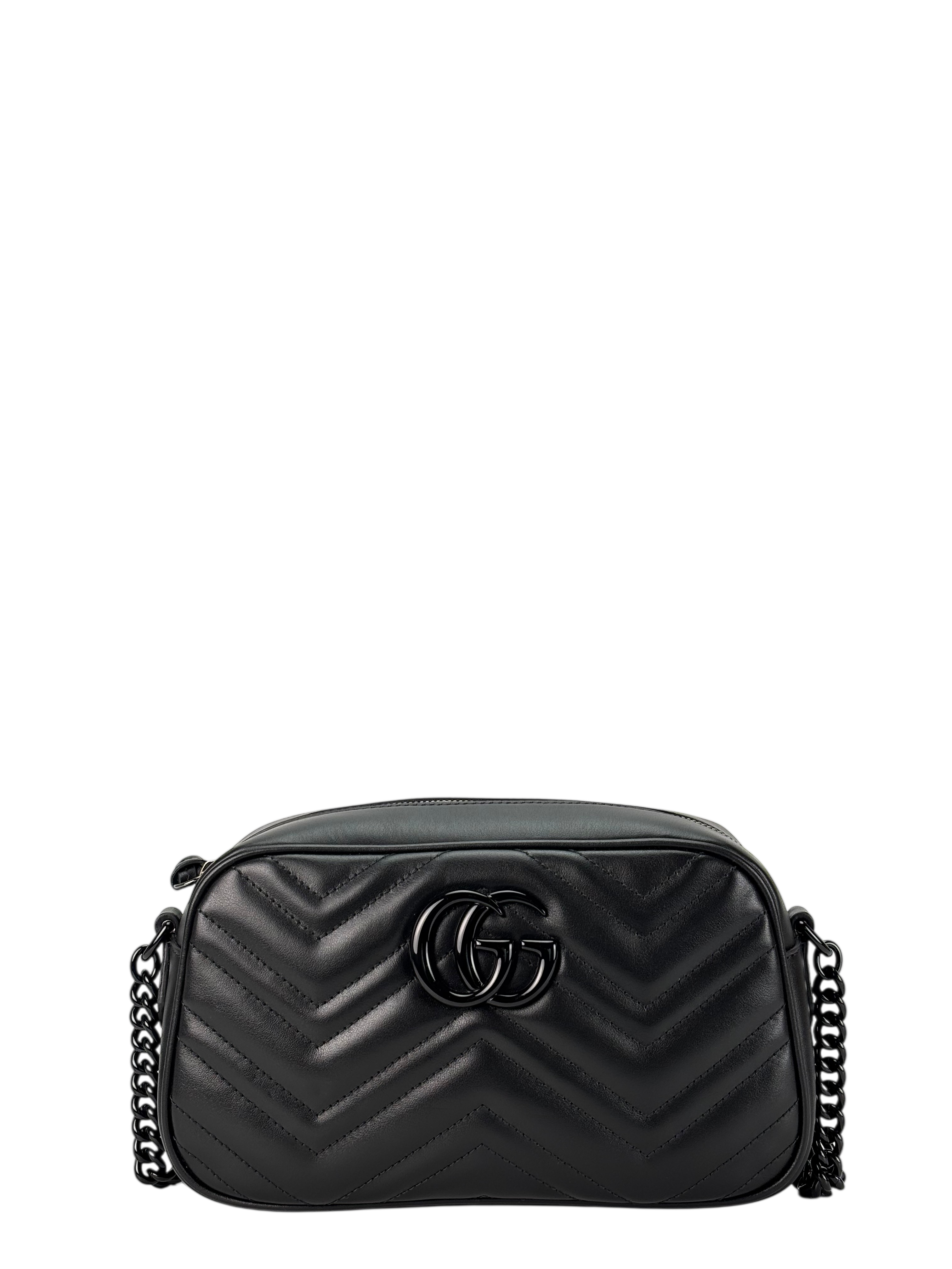 GUCCI - Black GG Marmont Camera Shoulder Bag