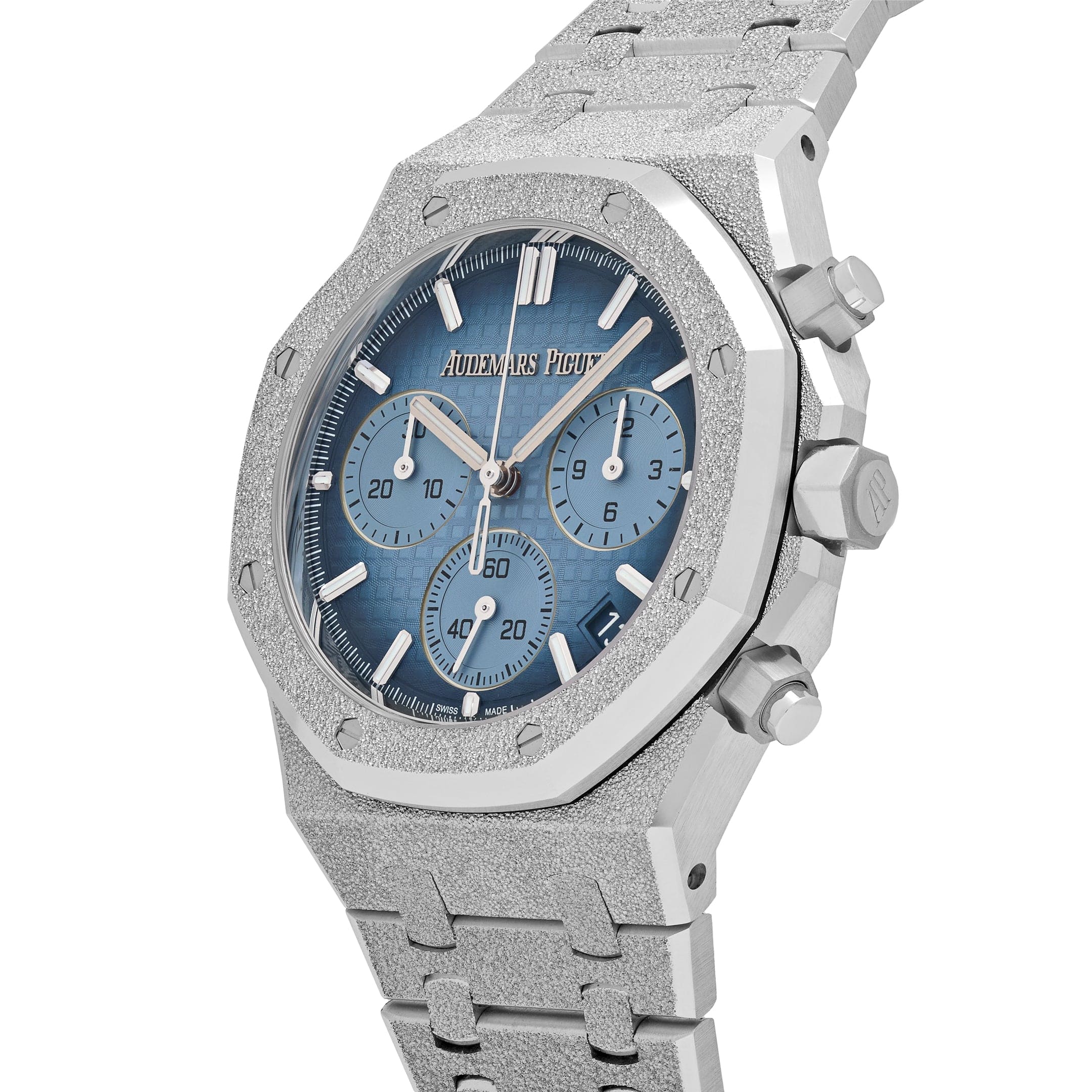 Audemars Piguet Royal Oak 26240BC.GG.1324BC.02 Chronograph Frosted White Gold Light Blue Dial (2024)