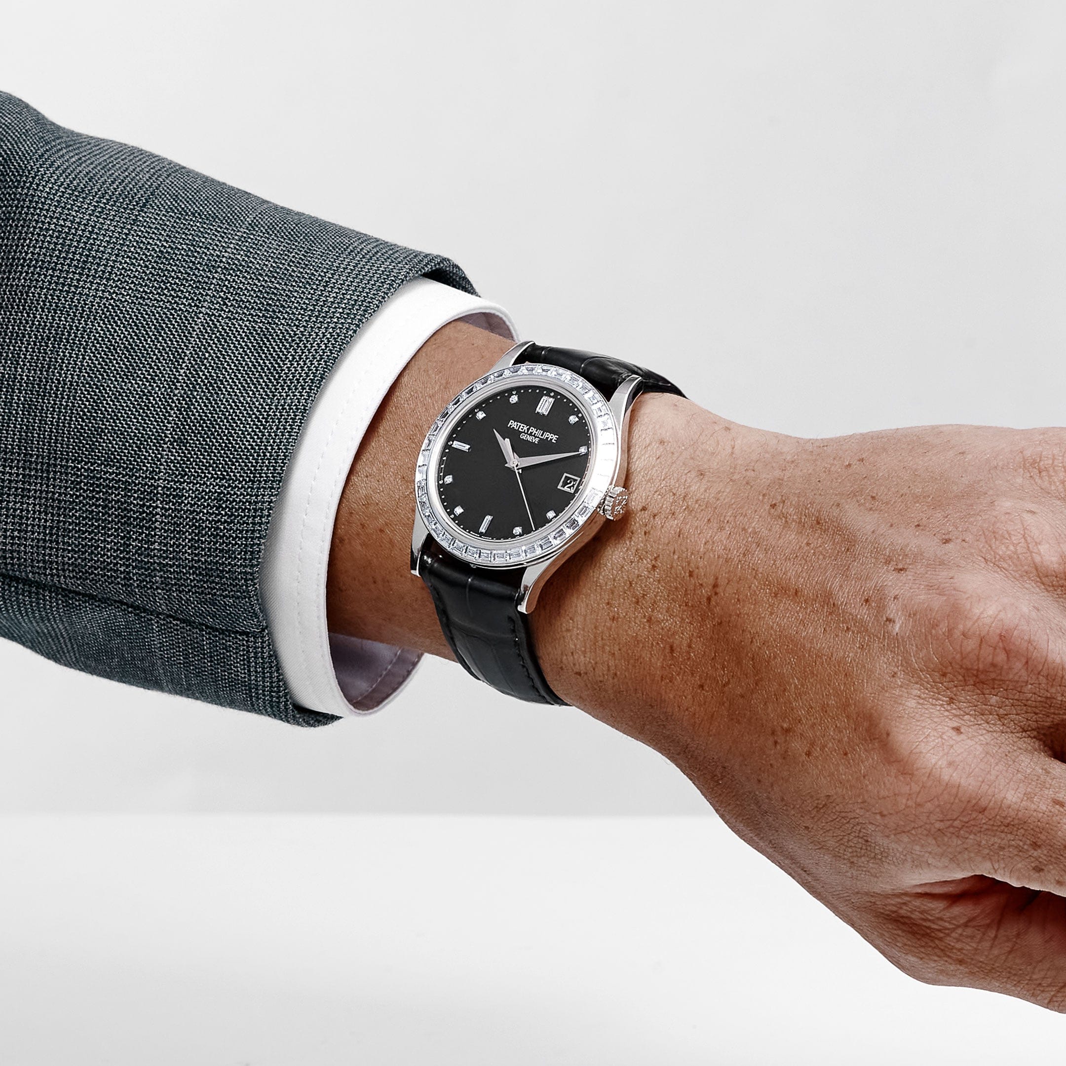 Patek Philippe Calatrava 5298P-012 Platinum Black Diamond Dial Diamond Bezel (2015)