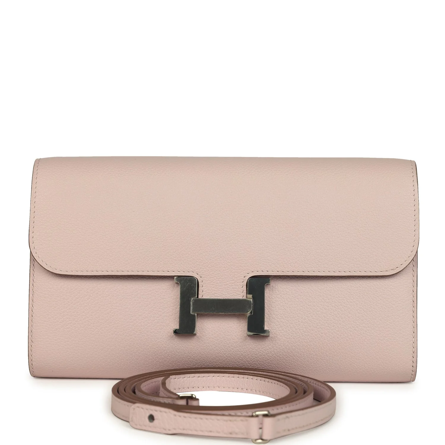 Hermes Constance Wallet To Go Mauve Pale Evercolor Palladium Hardware